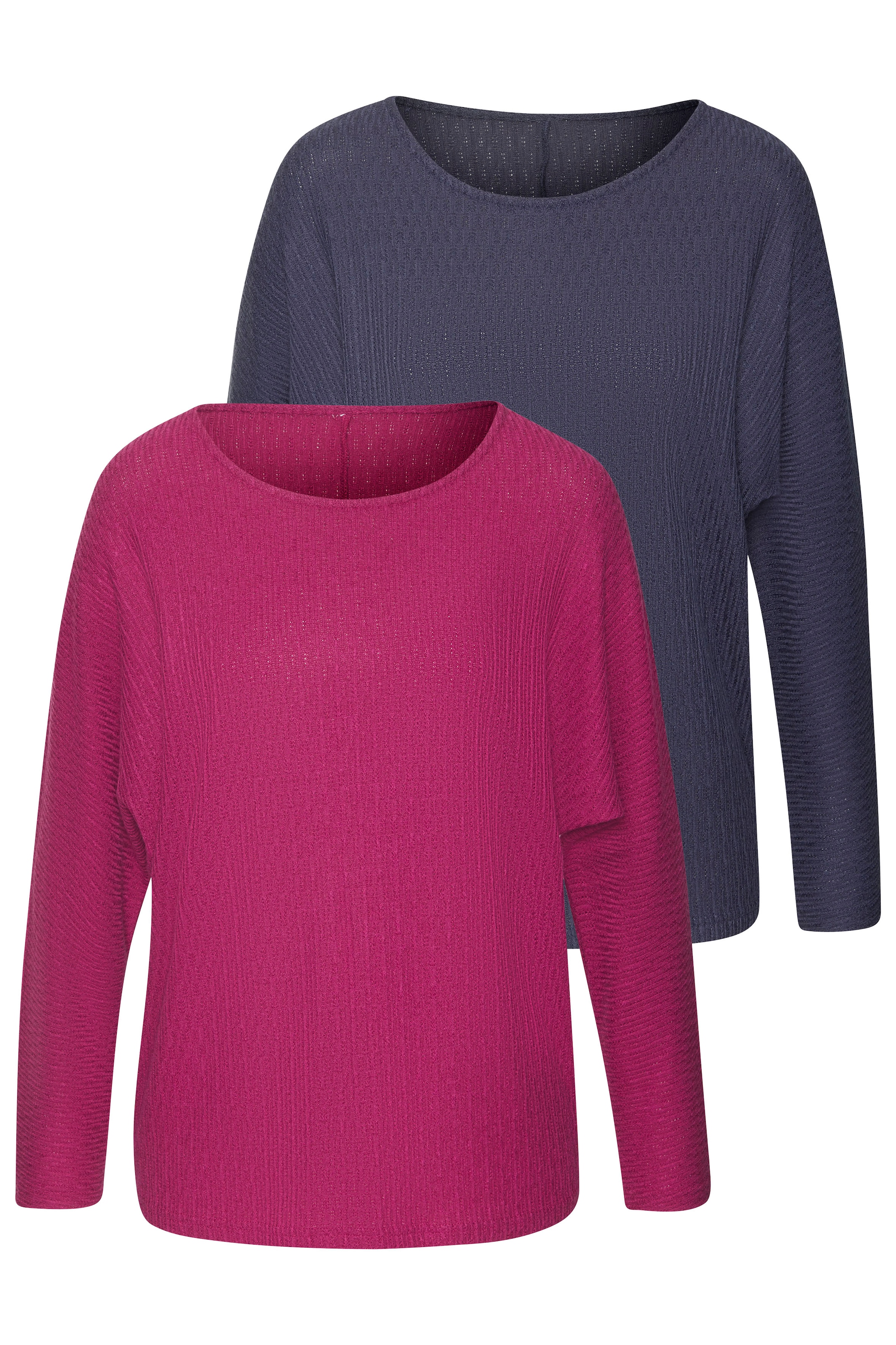 Vivance Langarmshirt "in modischer Struktur-Optik", (2er-Pack), aus pflegel günstig online kaufen