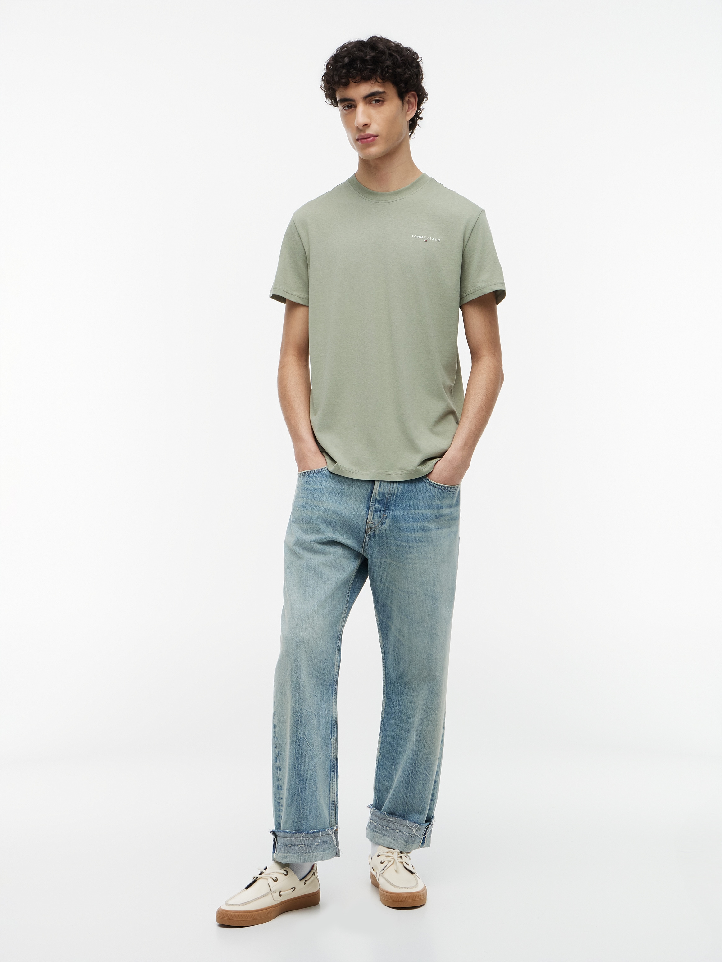 Tommy Jeans T-Shirt »TJM SLIM LINEAR CHEST TEE EXT« Mit Rundhalsausschnitt