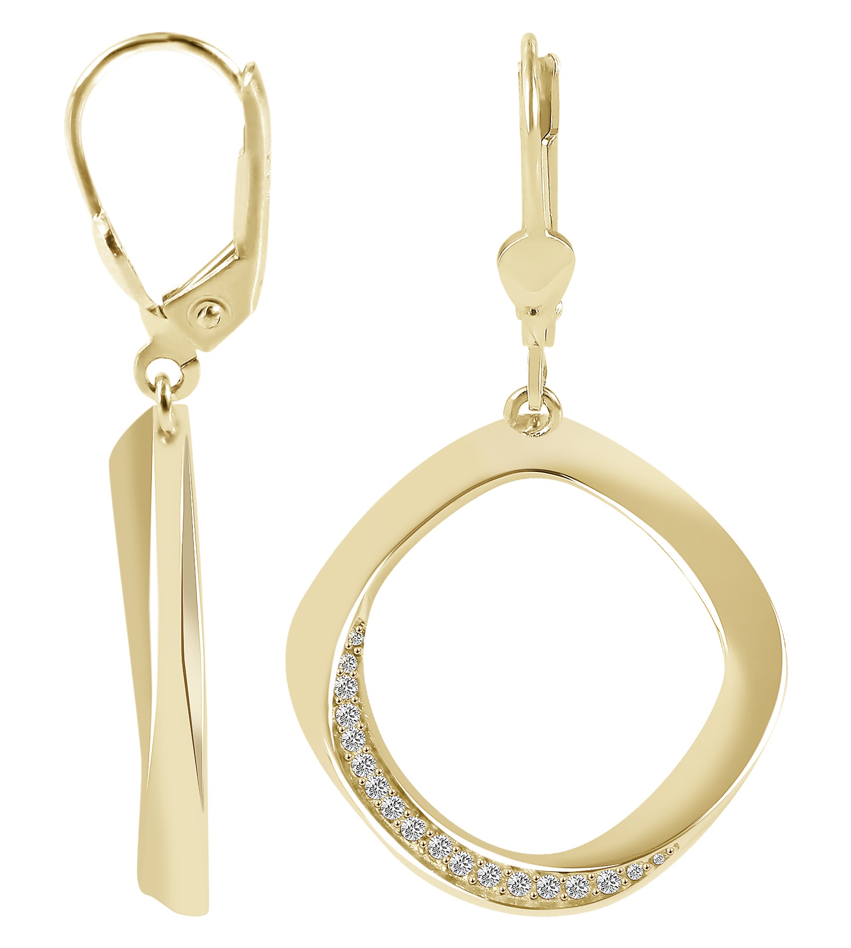 Adelia´s Paar Ohrhänger "Ohrringe – Ohrhänger aus 333 Gold mit Zirkonia" Eine schöne Geschenkidee für jeden Anlass