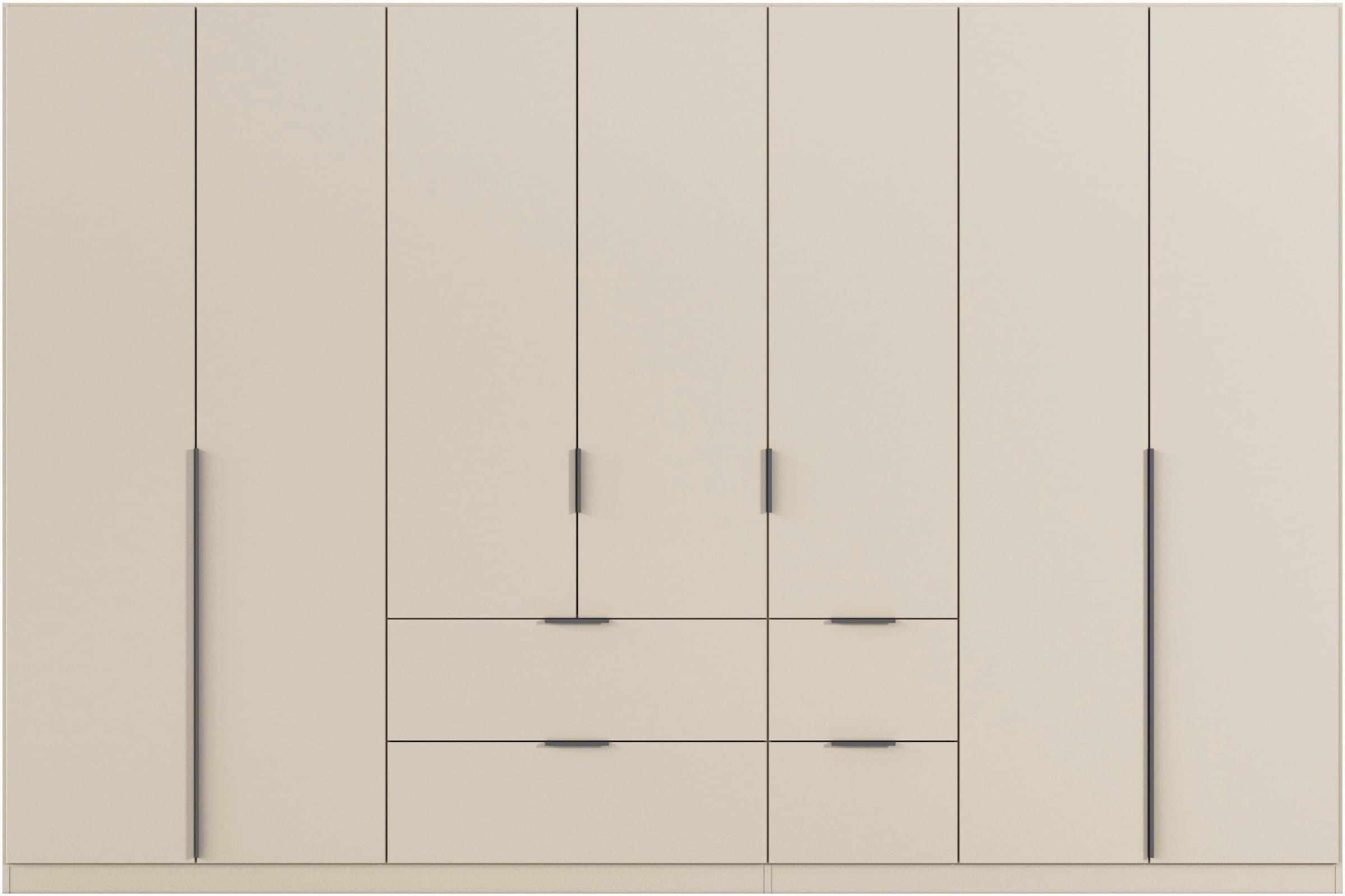 OTTO home Drehtürenschrank »Kleiderschrank Schrank Garderobe AGORDO mit Dekor- oder Hochglanzfront« in zwei Griff-Farben, Breite 315 cm,  mit Außenschubkästen, Serie in 7 Breiten und 2 Höhen MADE IN GERMANY