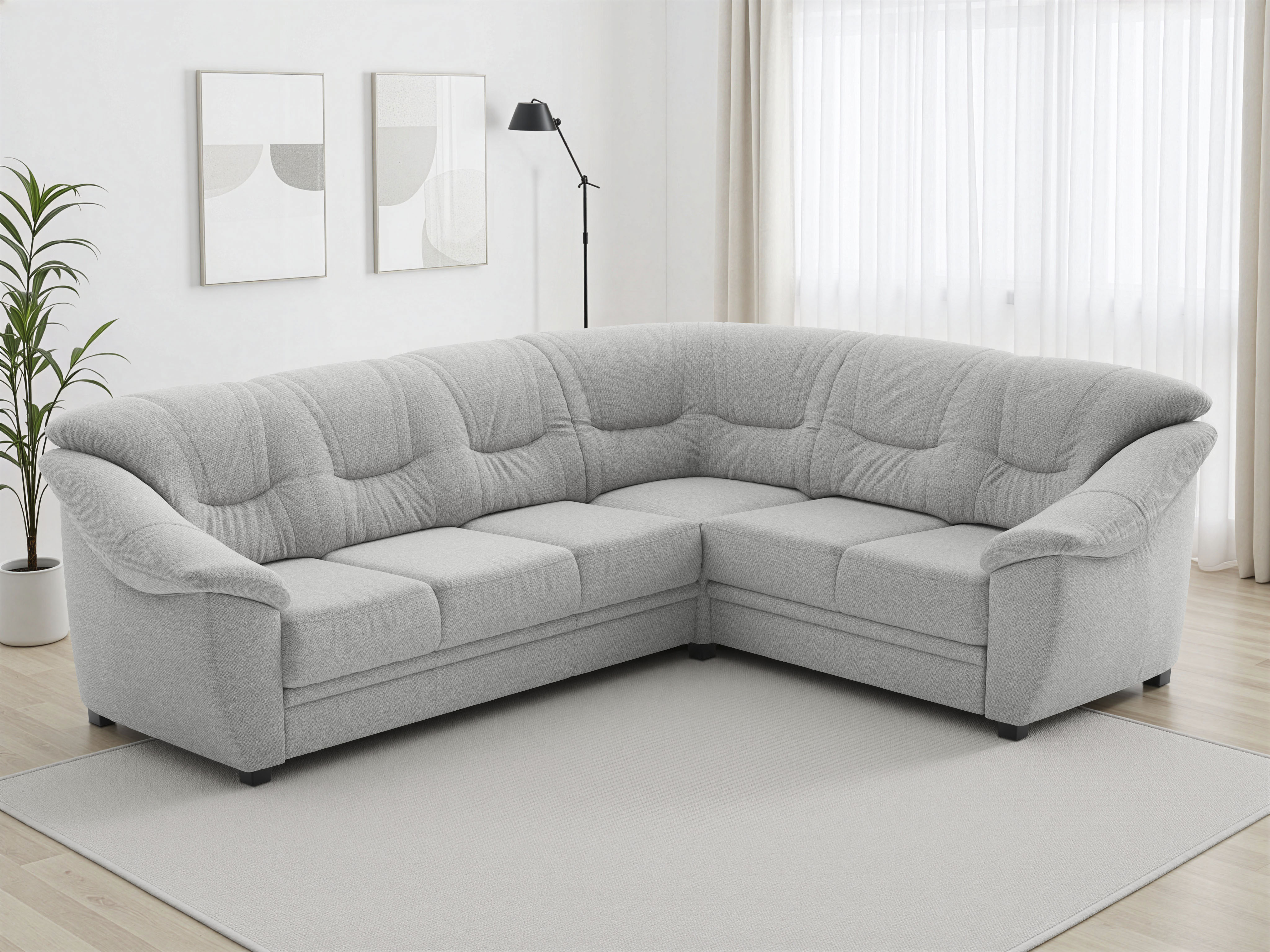 sit&more Ecksofa "Savona L-Form, B. 262 cm, Komfortsitz, Eckcouch mit Stoff- & Lederwahl" mit Schlaffunktion, Liegefl. 120x195 cm