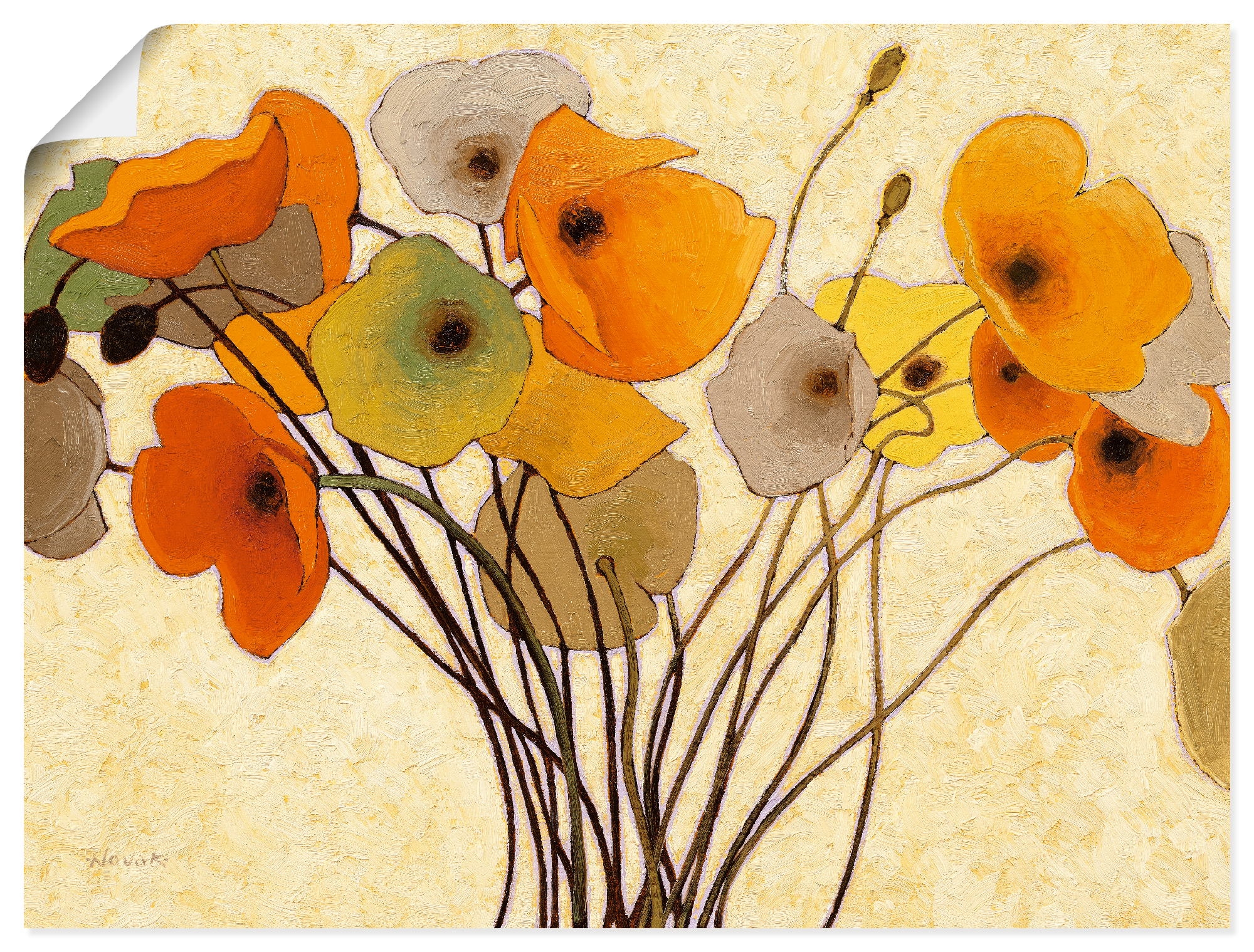 Wandbild »Kürbismohn I«, Blumen, (1 St.), als Leinwandbild, Poster, Wandaufkleber in...