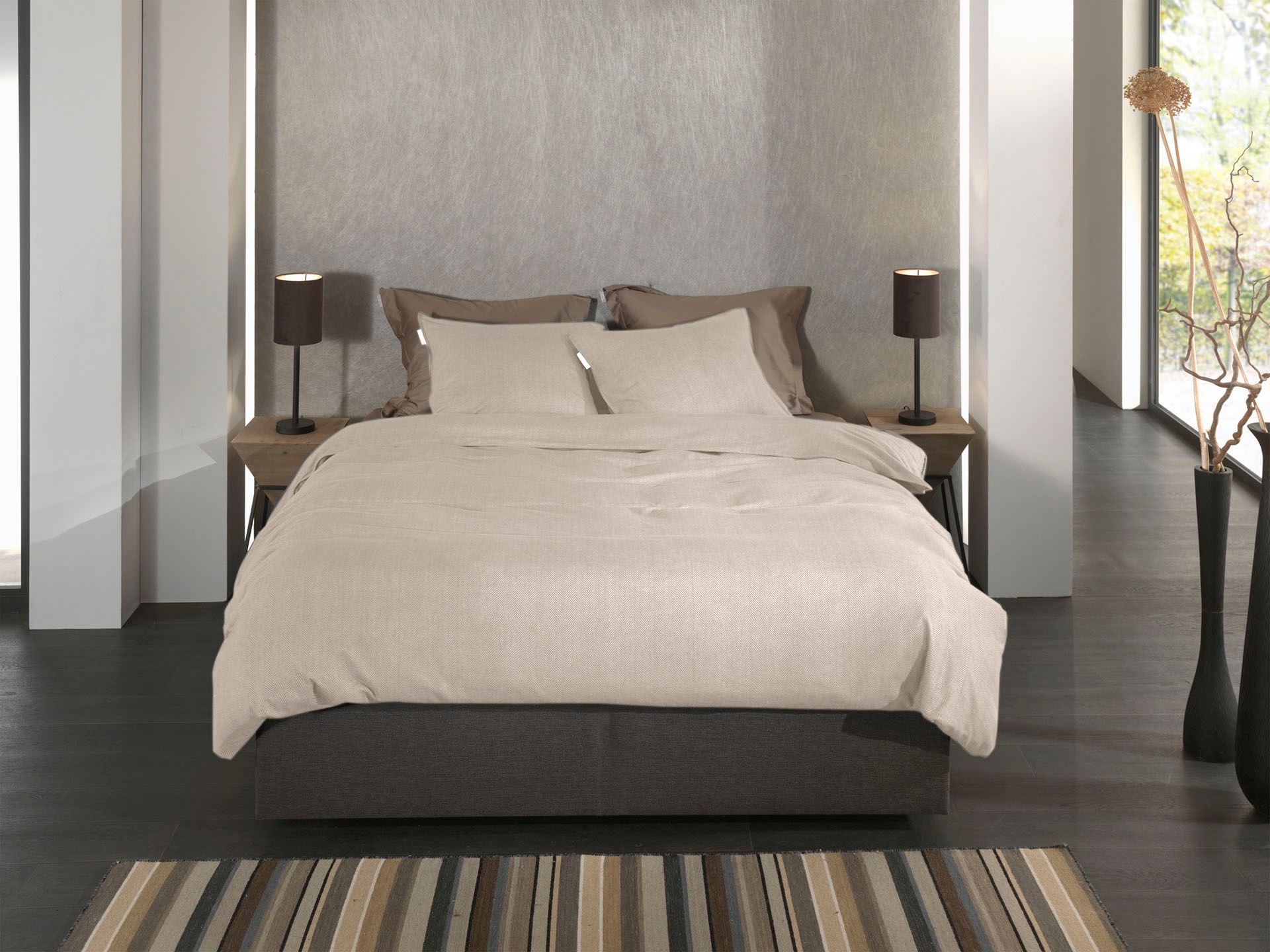 Heckett & Lane Bettwäsche »Spina« 2 Stk. tlg. Fischgrät Muster, 100% Baumwolle ab 135x200 cm.