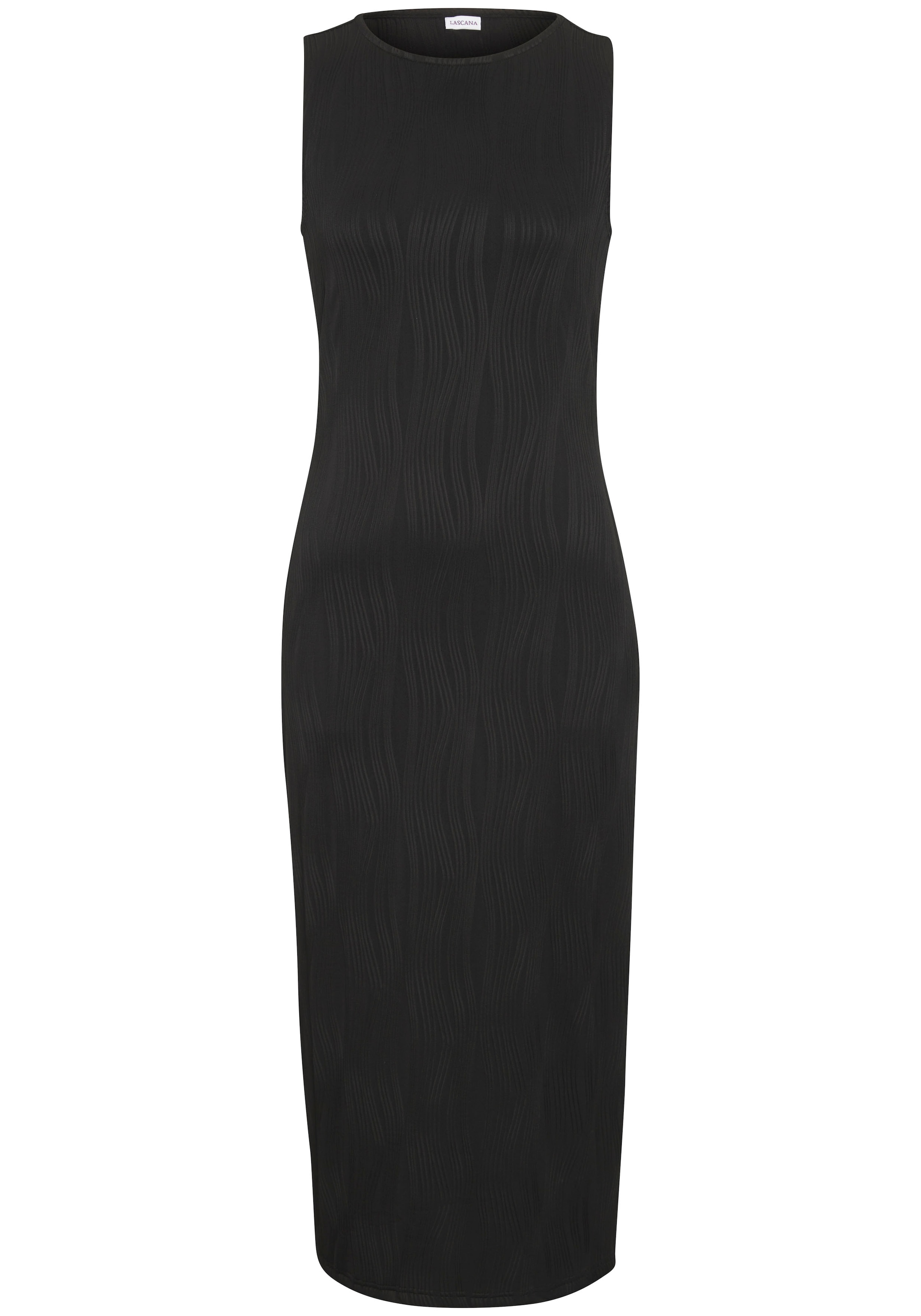 LASCANA Midikleid, mit Strukturmuster, enges Kleid, figurbetont