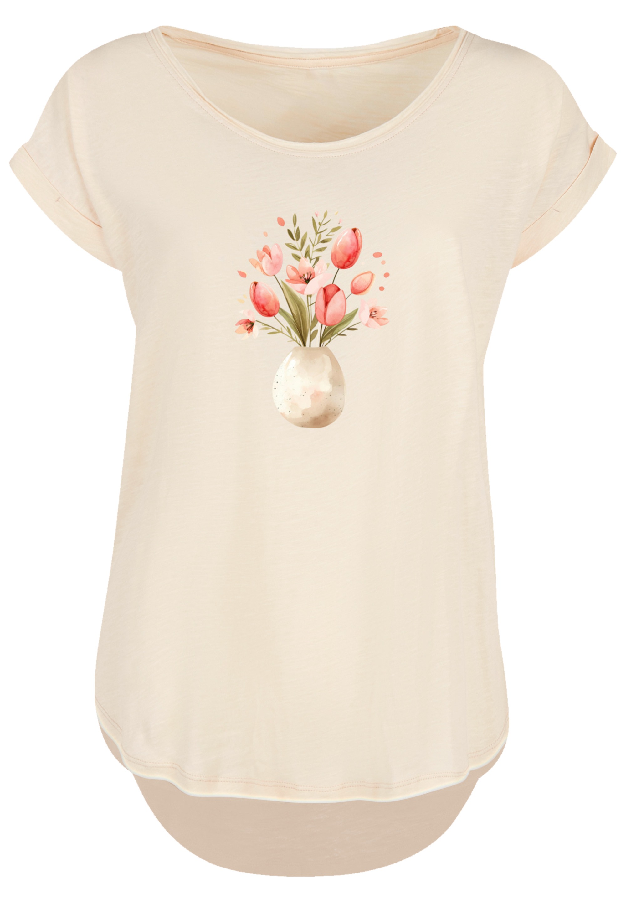 F4NT4STIC T-Shirt »Rosa Frühlingsblumenstrauß in Vase«, Premium Qualität