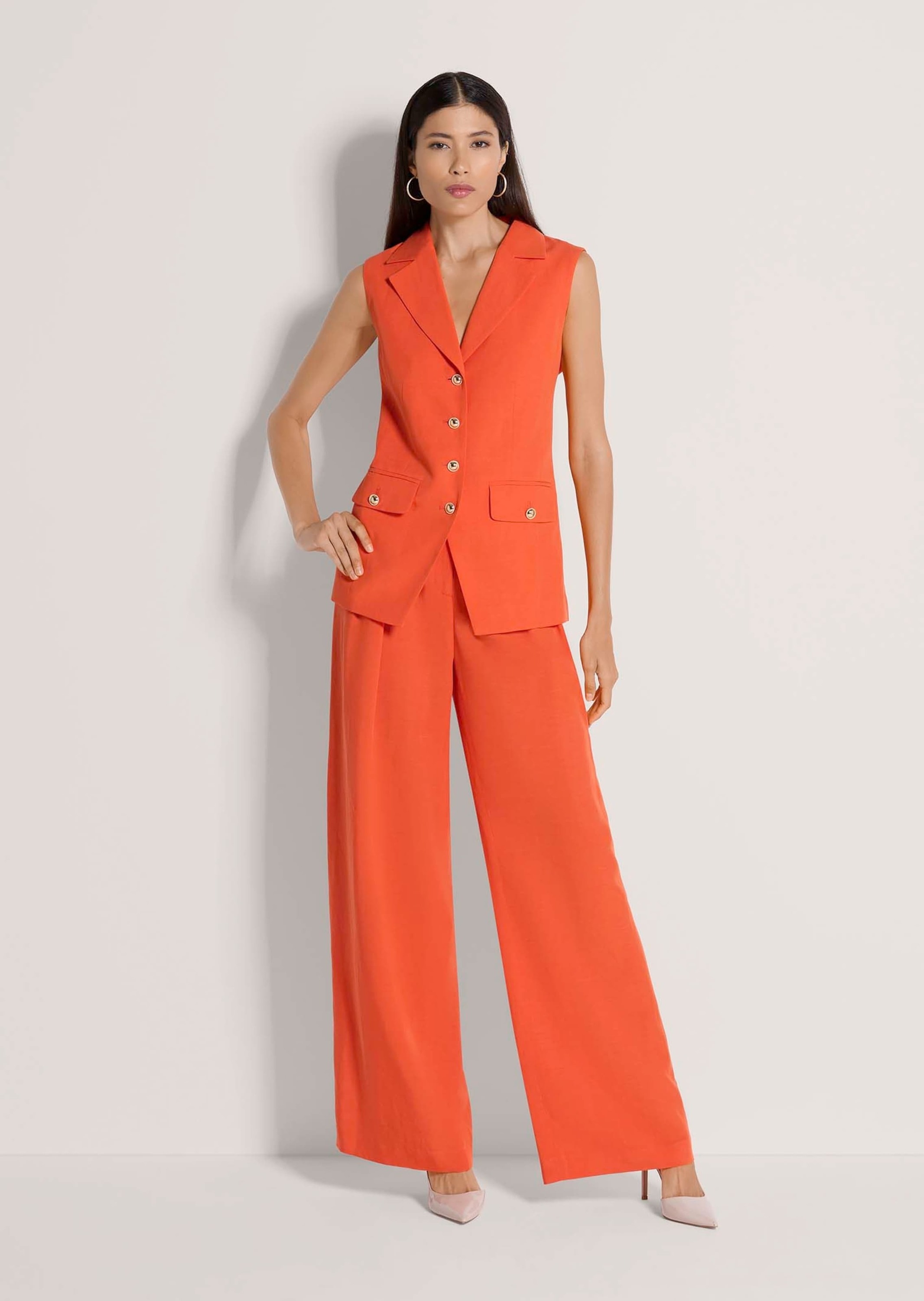 MADELEINE Kurzweste "Weste Elegante Anzug-Weste Damen, Reverskragen" Goldfa günstig online kaufen