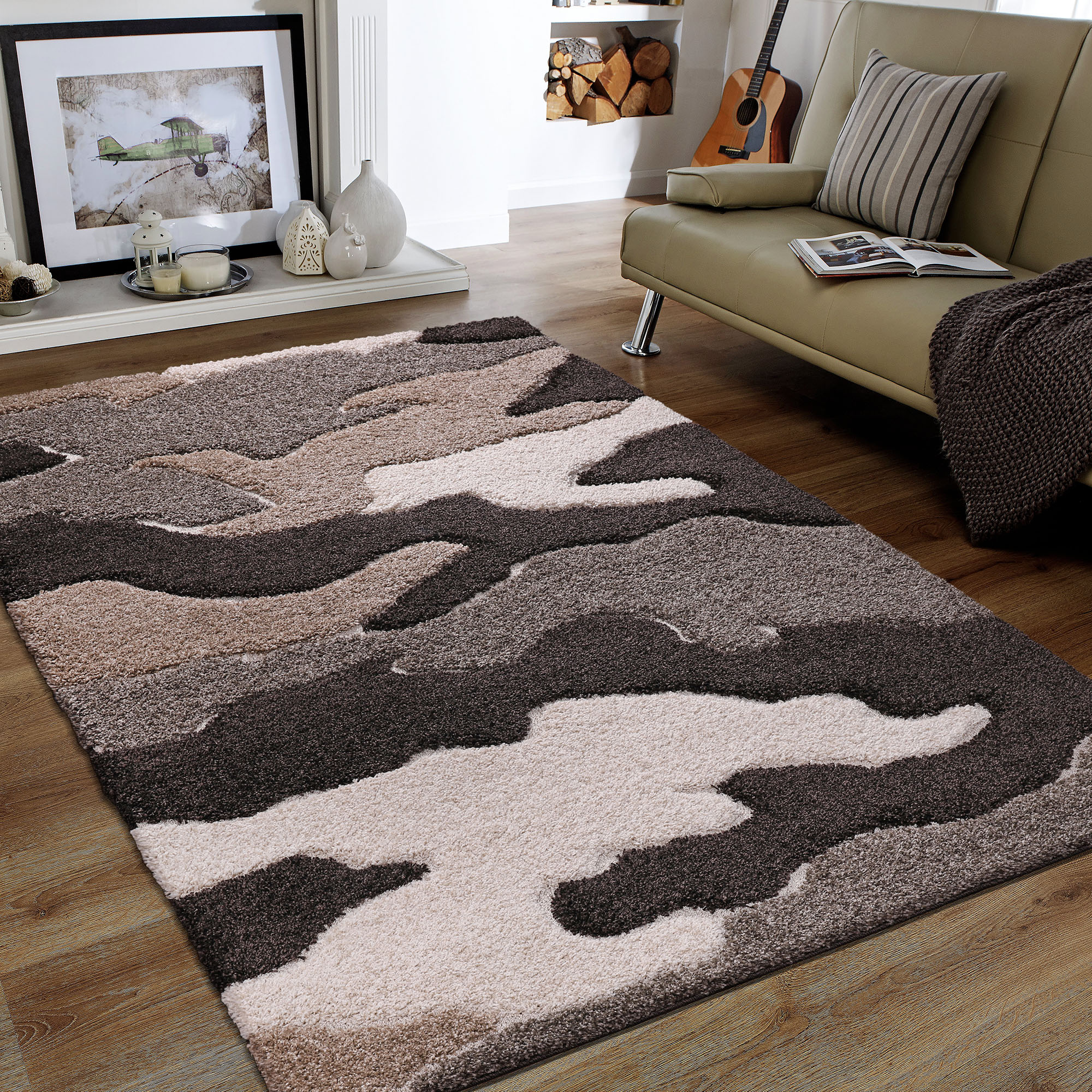 Sanat 1100000002199 "Luxus 3508, auch in Rund erhältlich" rechteckig 30 mm Höhe robuster Langflor, weich, Wohnzimmer, Schlafzimmer