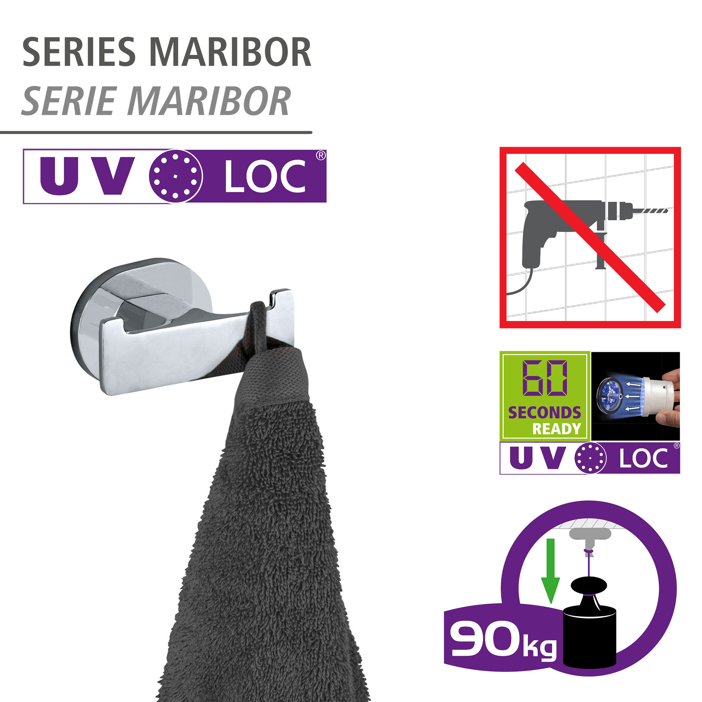 WENKO Wandhaken »UV-Loc® Maribor«, ohne Bohren