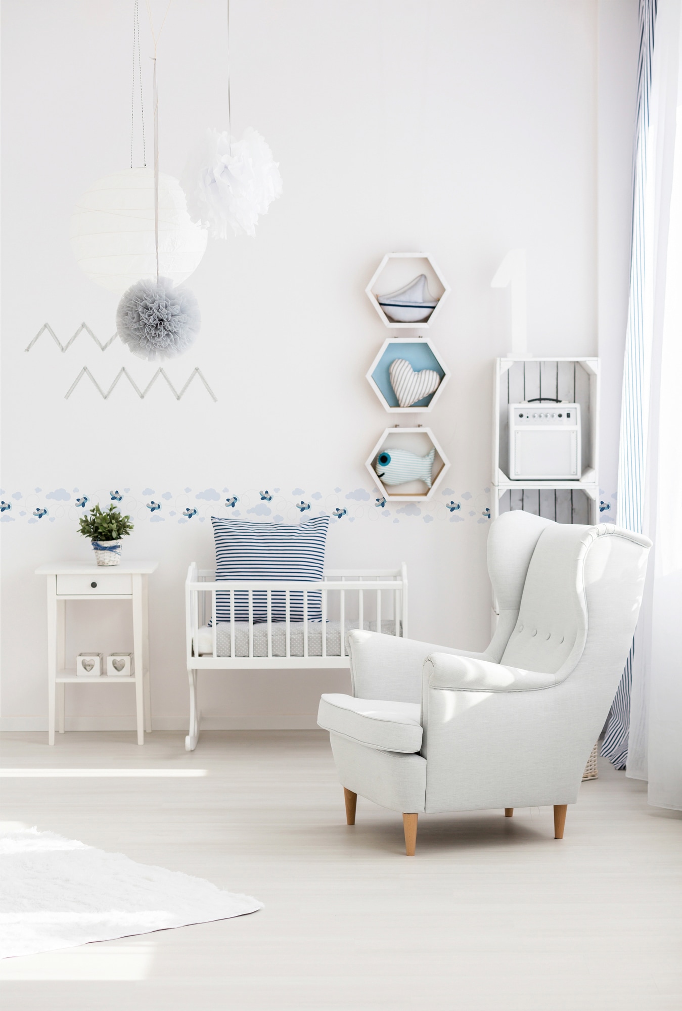 A.S. Création Bordüre »Cute Planes«, Motiv-abstrakt-naturalistisch, Tapete Kinder Borte Wohnzimmer Schlafzimmer Küche Design Kinderzimmer