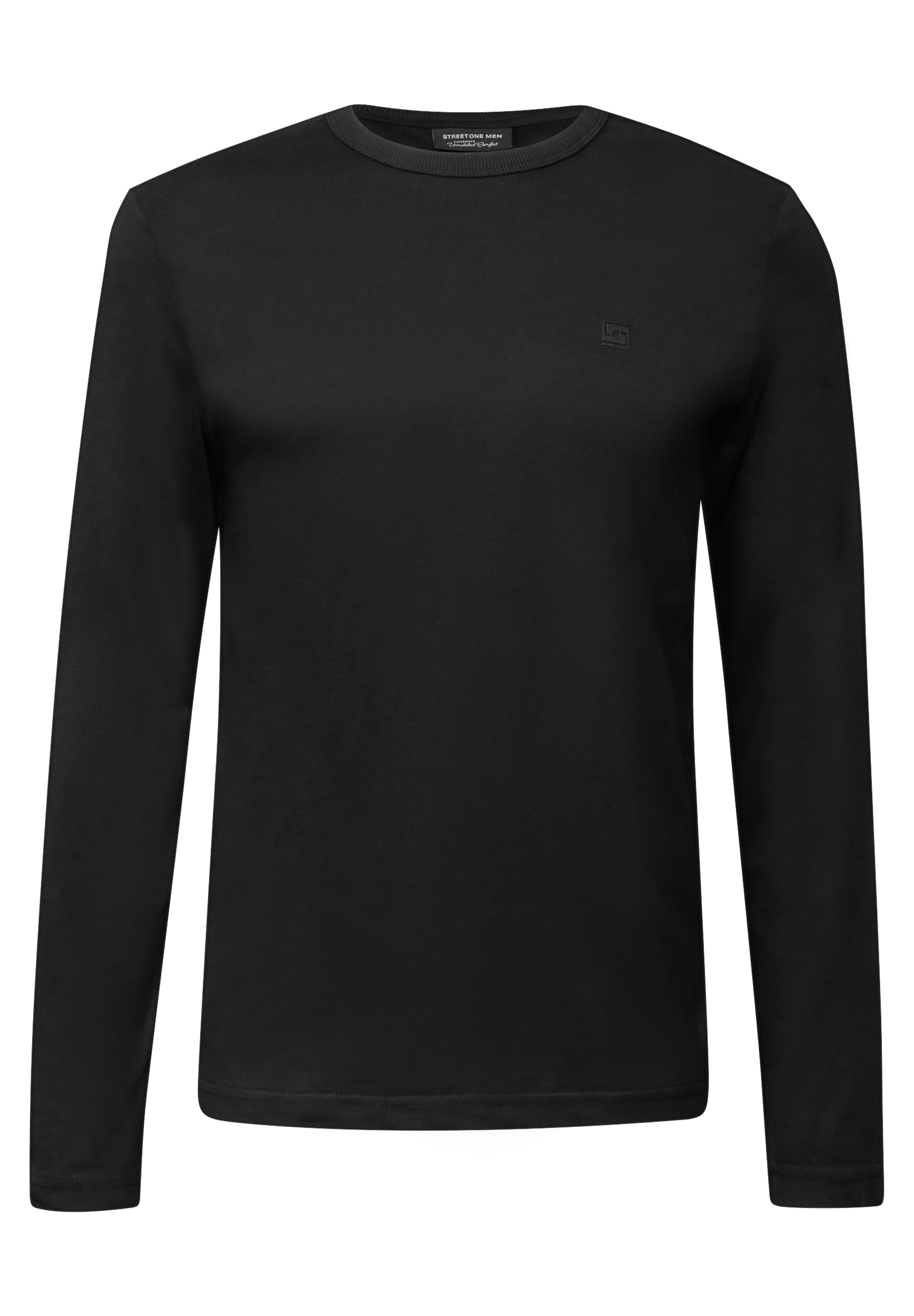 STREET ONE MEN Langarmshirt, aus reiner Baumwolle