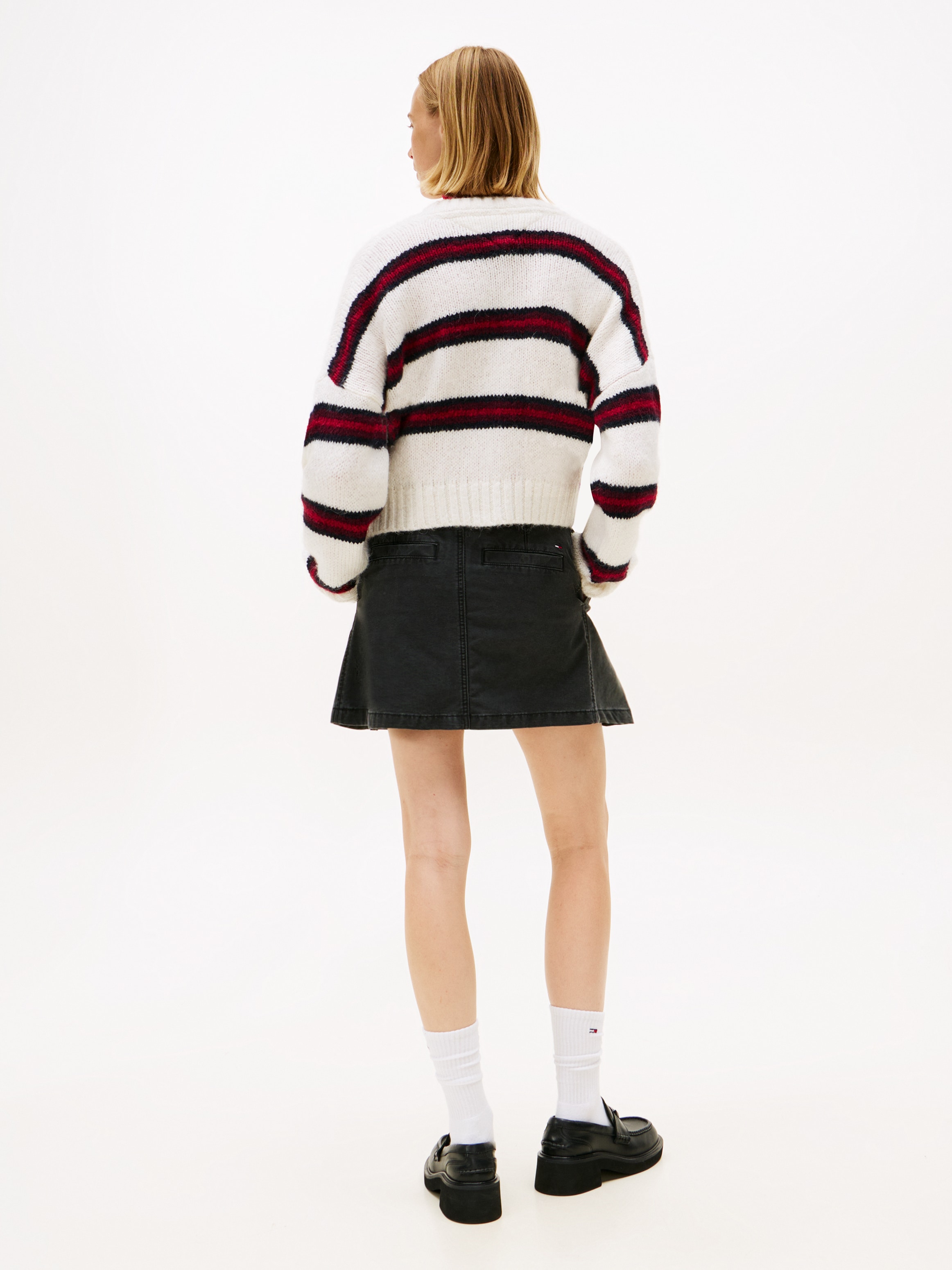 Tommy Jeans Strickjacke »TJW BADGE STRIPE FLUFF CARDI EXT«