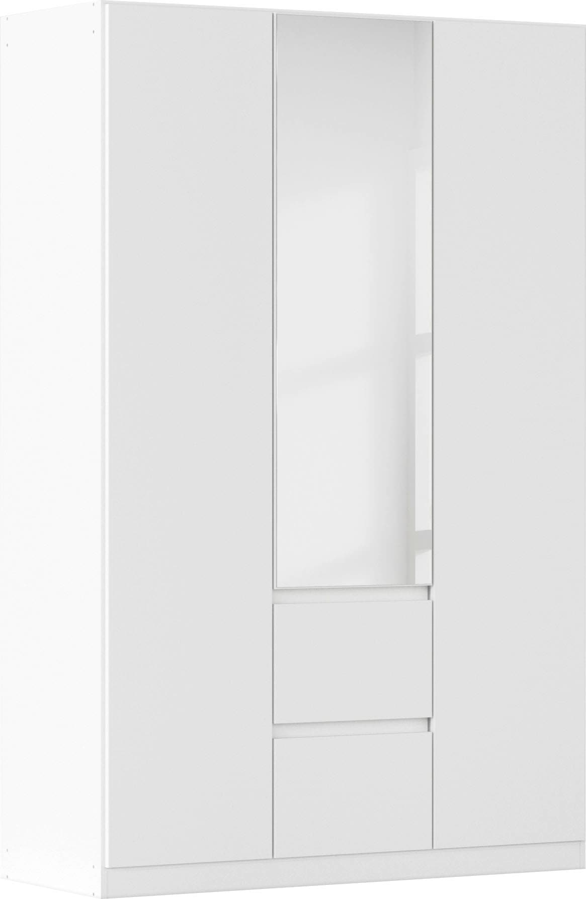 Drehtürenschrank RAUCH, B:136cm H:210cm T:54cm, weiß, Holzwerkstoff, Schränke, "Kleiderschrank Schrank mit Spiegel Garderobe Garderobenschrank