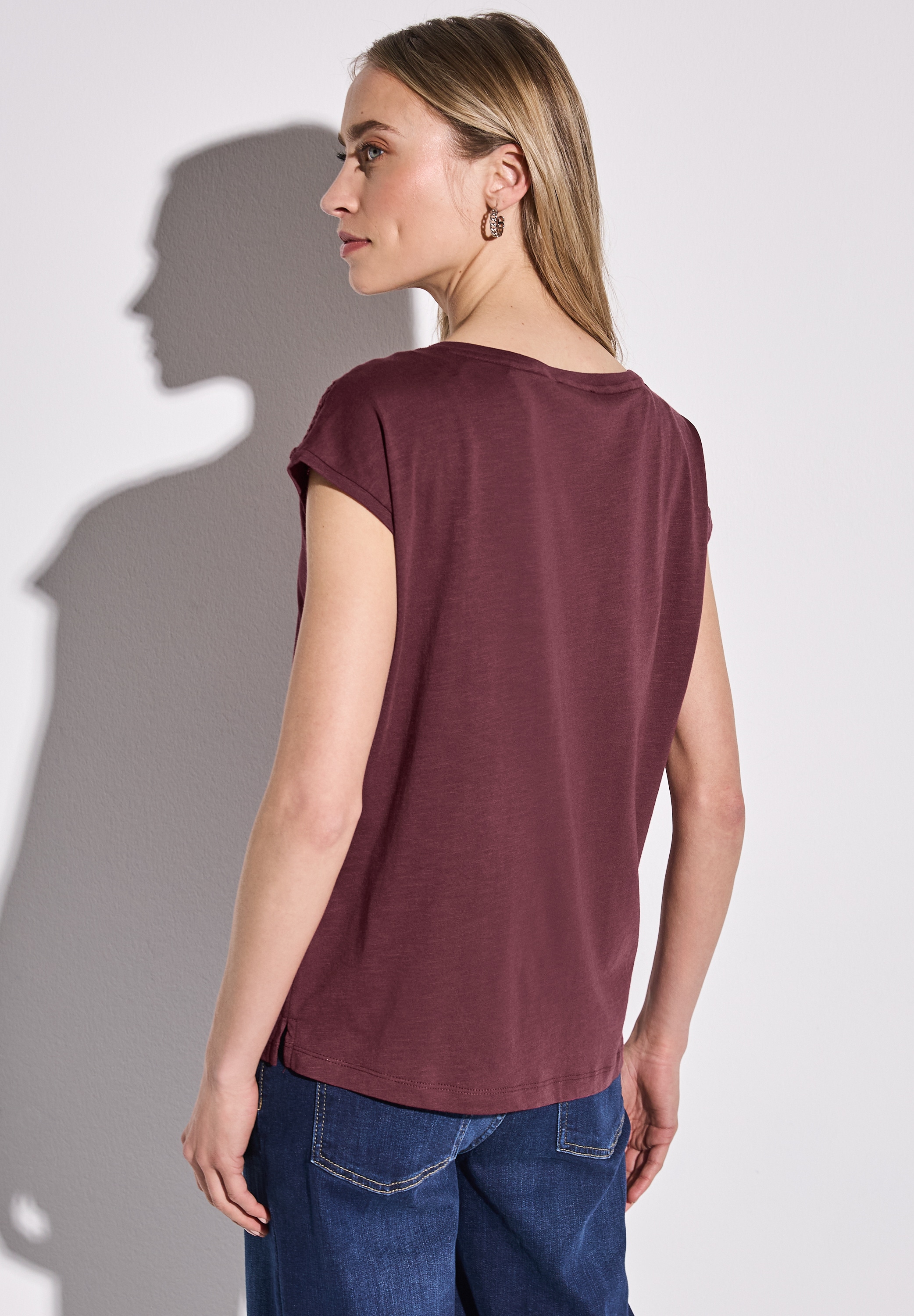 STREET ONE Spitzenshirt, im soften Baumwoll-Mix