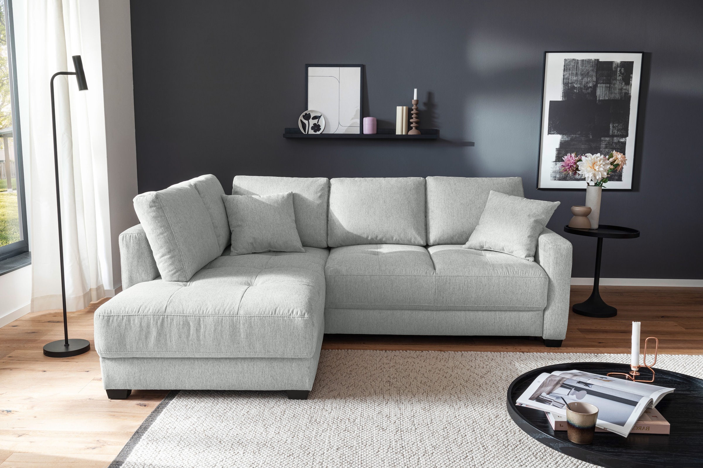 Mr. Couch Ecksofa "Pierre, L-Form mit BoxSpring" Mit Boxpring-Taschenfederk günstig online kaufen