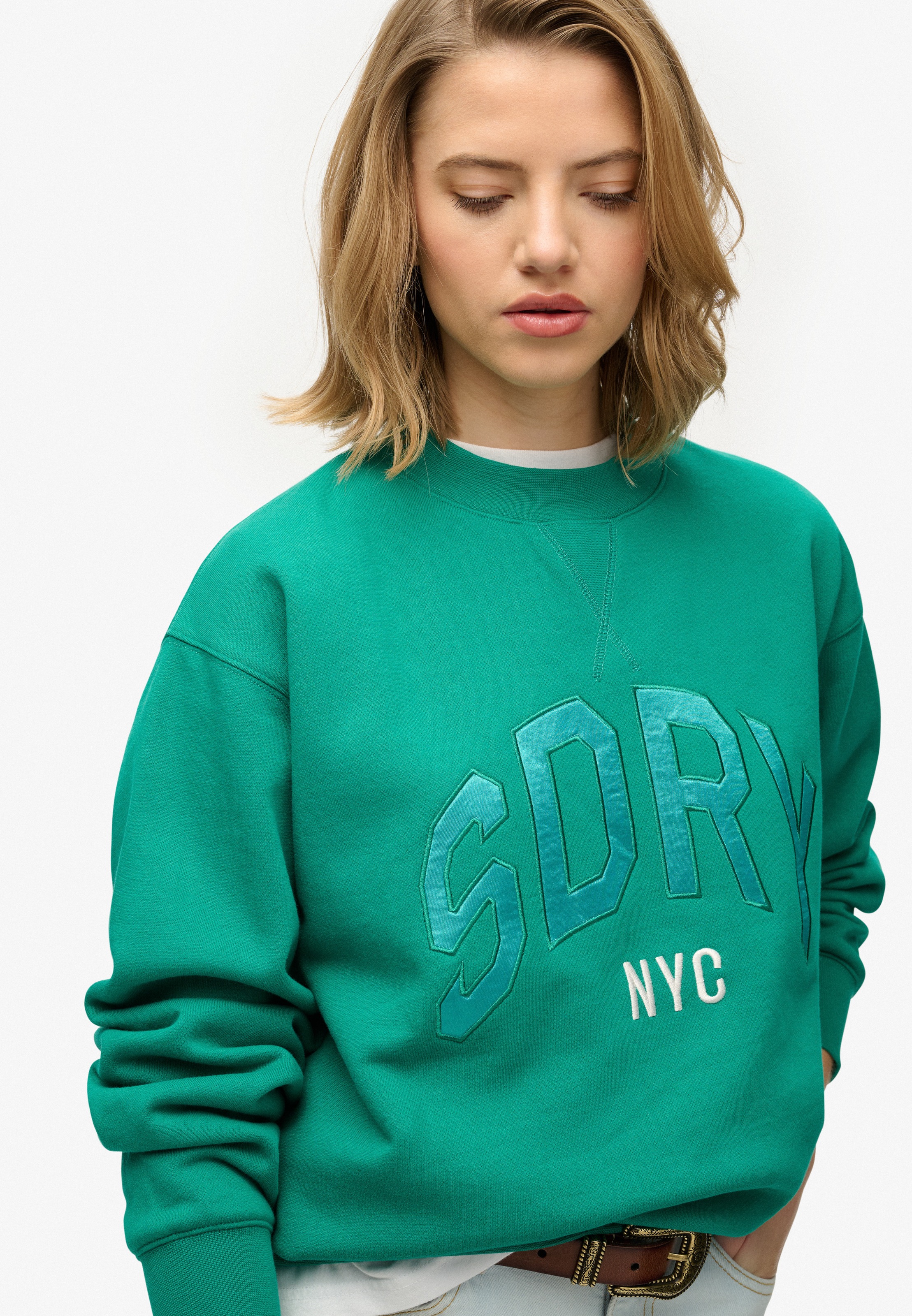 Superdry Sweatshirt "VARSITY SATIN APPLIQUE CREW" günstig online kaufen