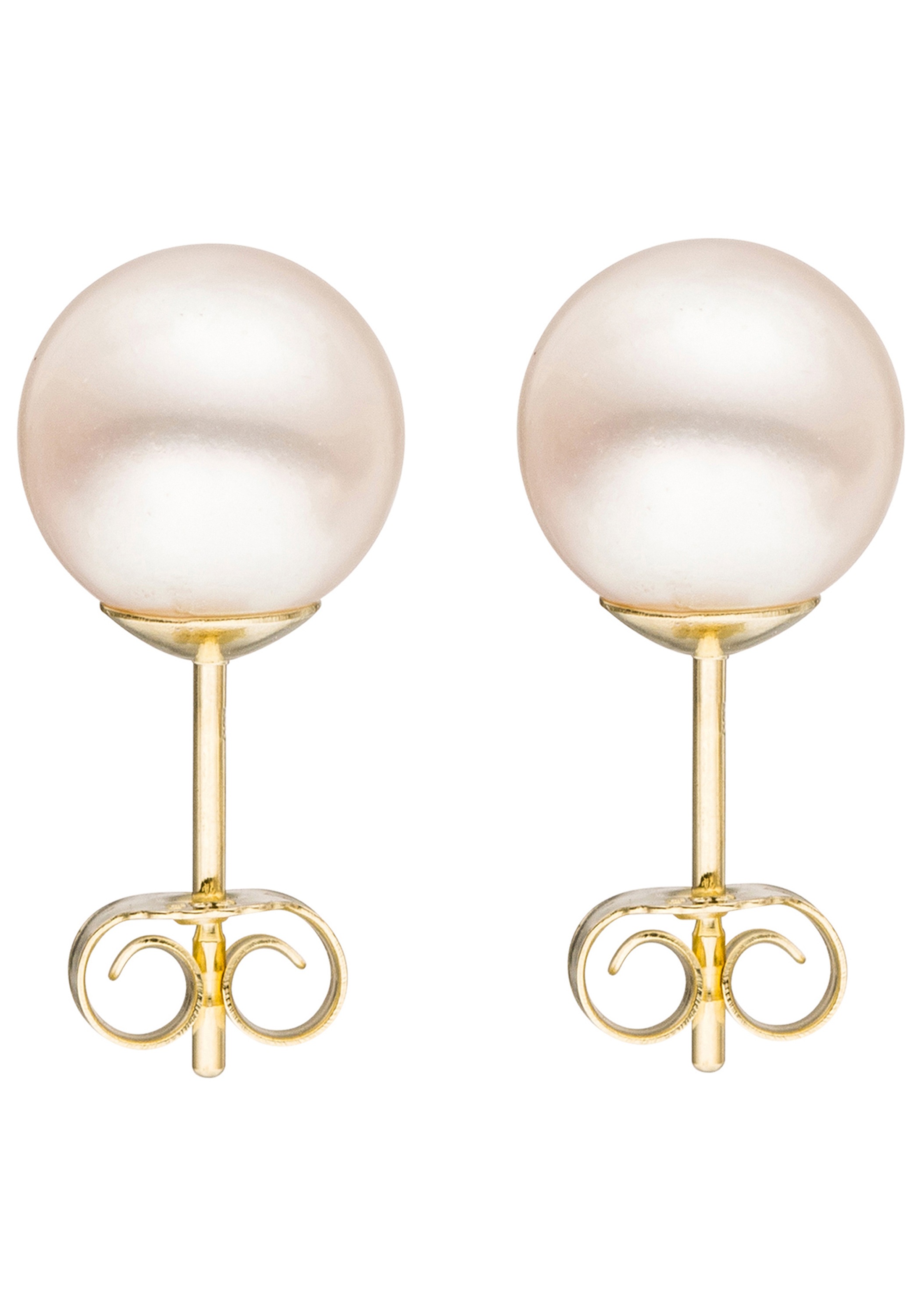 JOBO Paar Ohrstecker 585 Gold mit Süßwasser-Zuchtperlen 8,5 mm