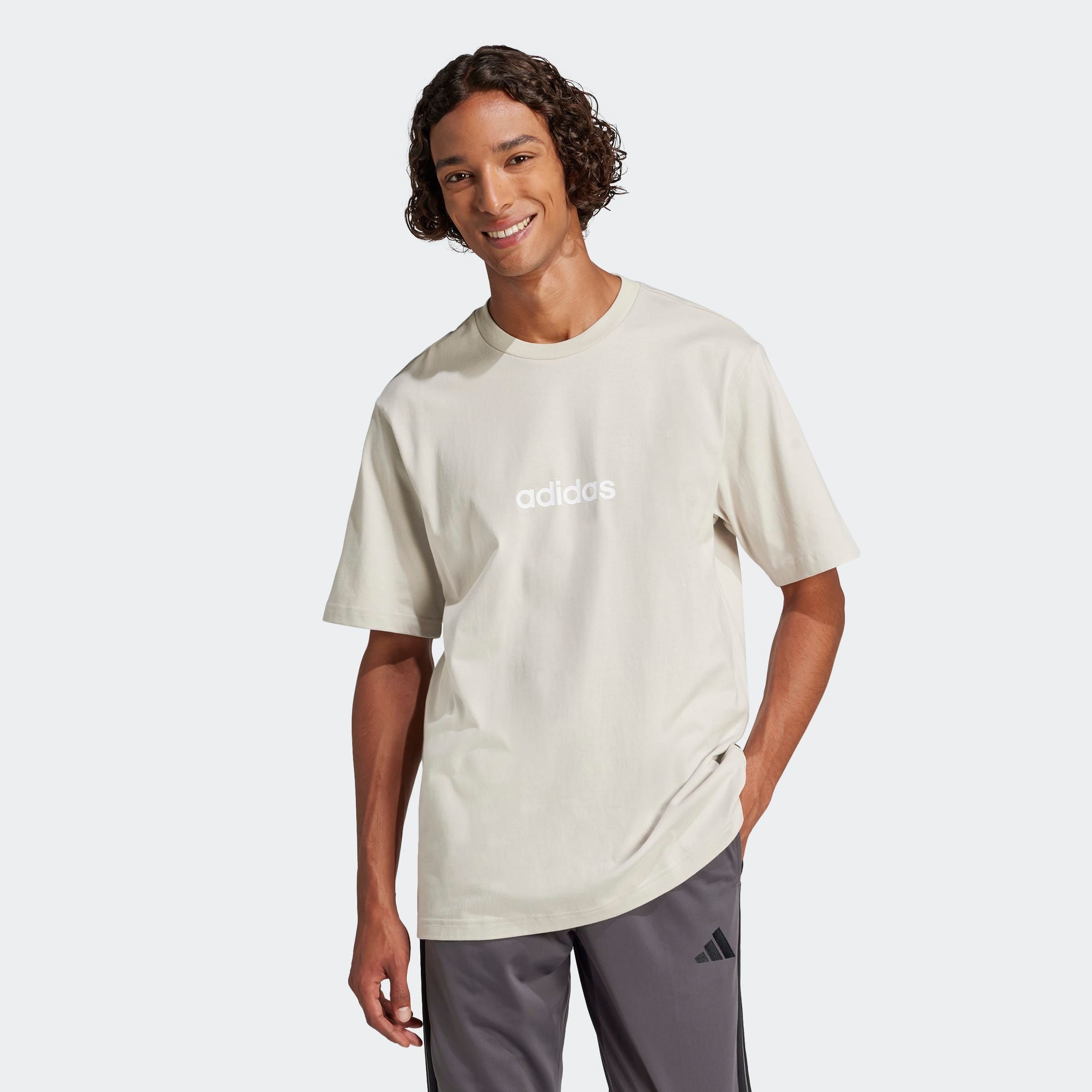 adidas Sportswear T-Shirt "M LIN SJ T" überschnittene Schultern, Kurzarmdesign, aus Baumwolljersey