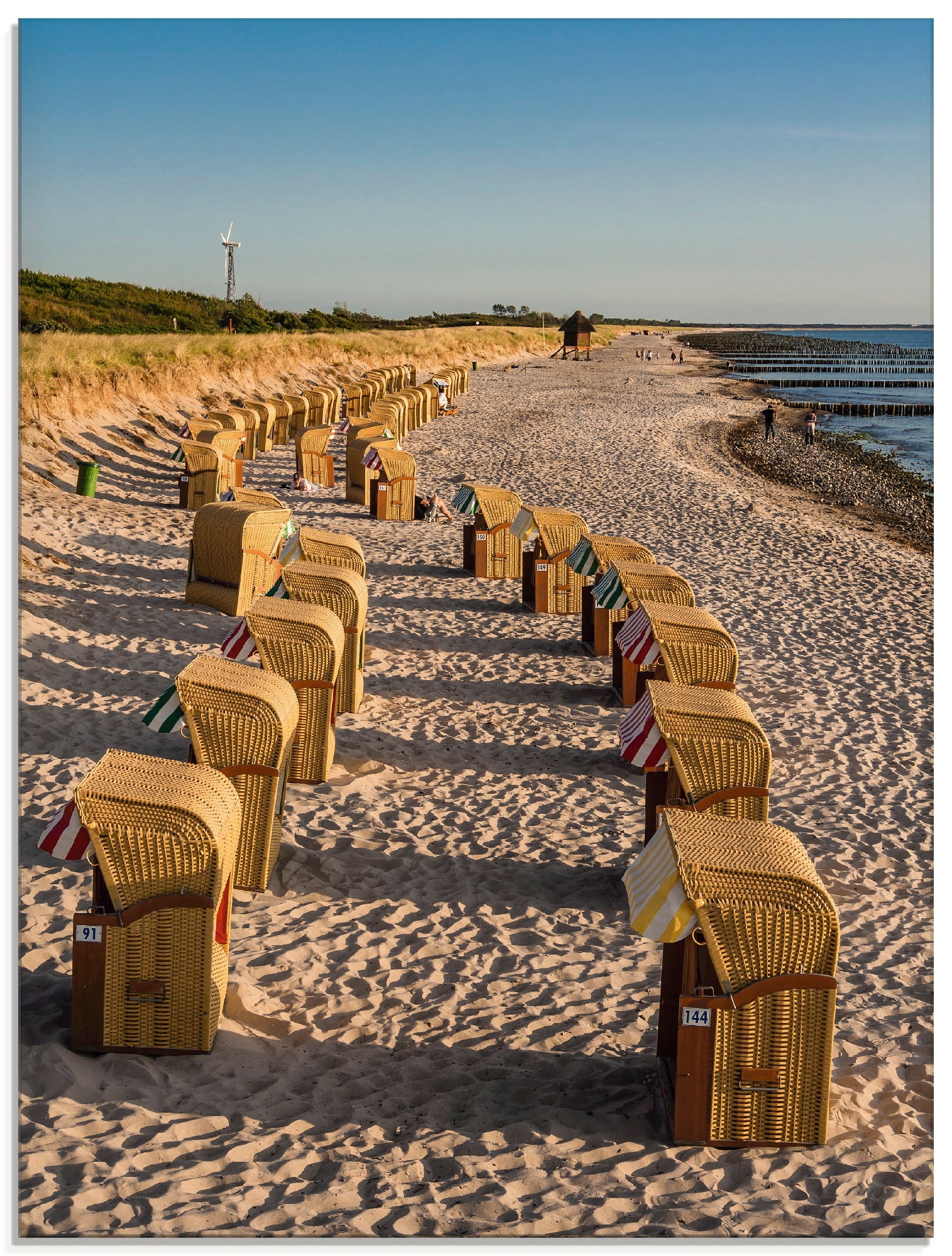 Artland Glasbild "Strandkörbe Ostseeküste in Wustrow", Gewässer, (1 St.), in verschiedenen Größen