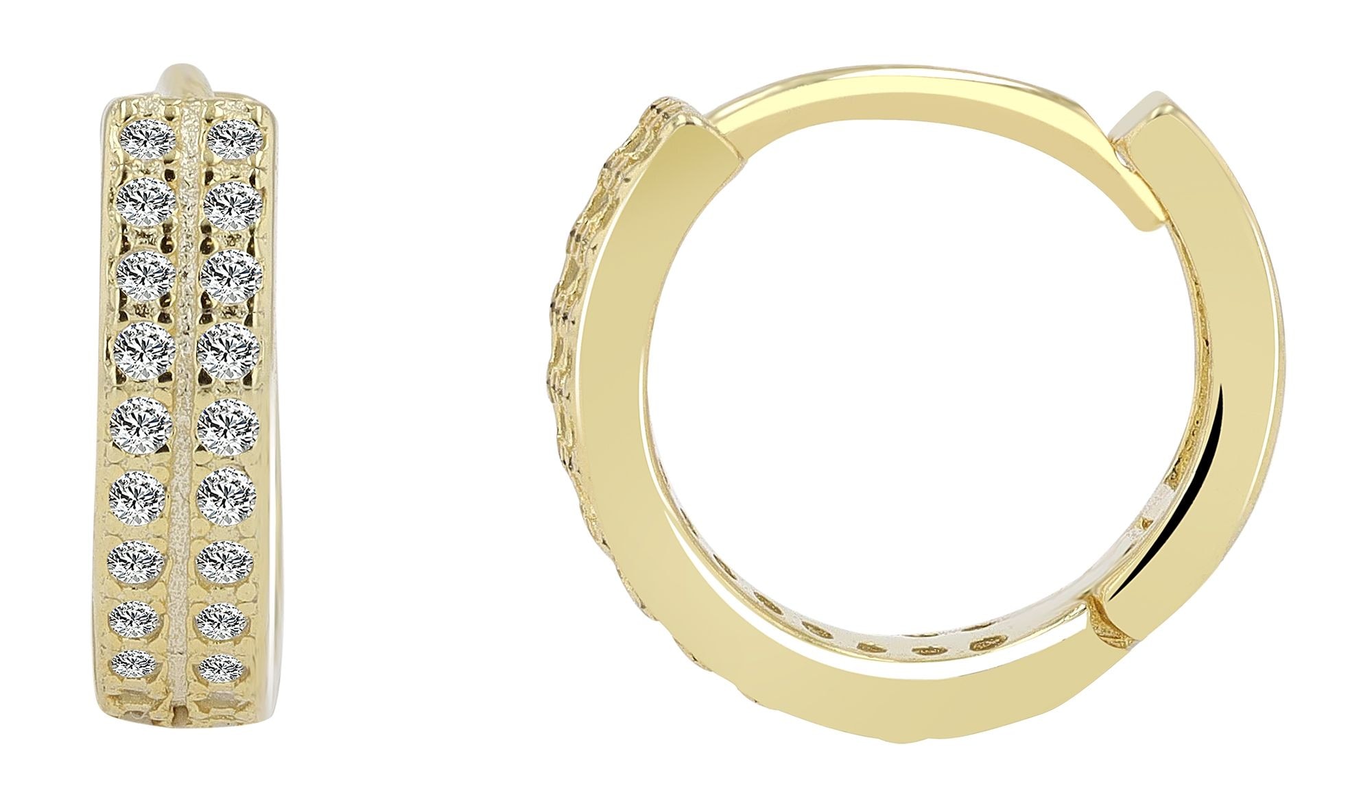 Adelia´s Klappcreolen »Damen Ohrringe – Klappcreole aus 925 Silber mit Zirkonia« Ideal als Geschenk zum Muttertag