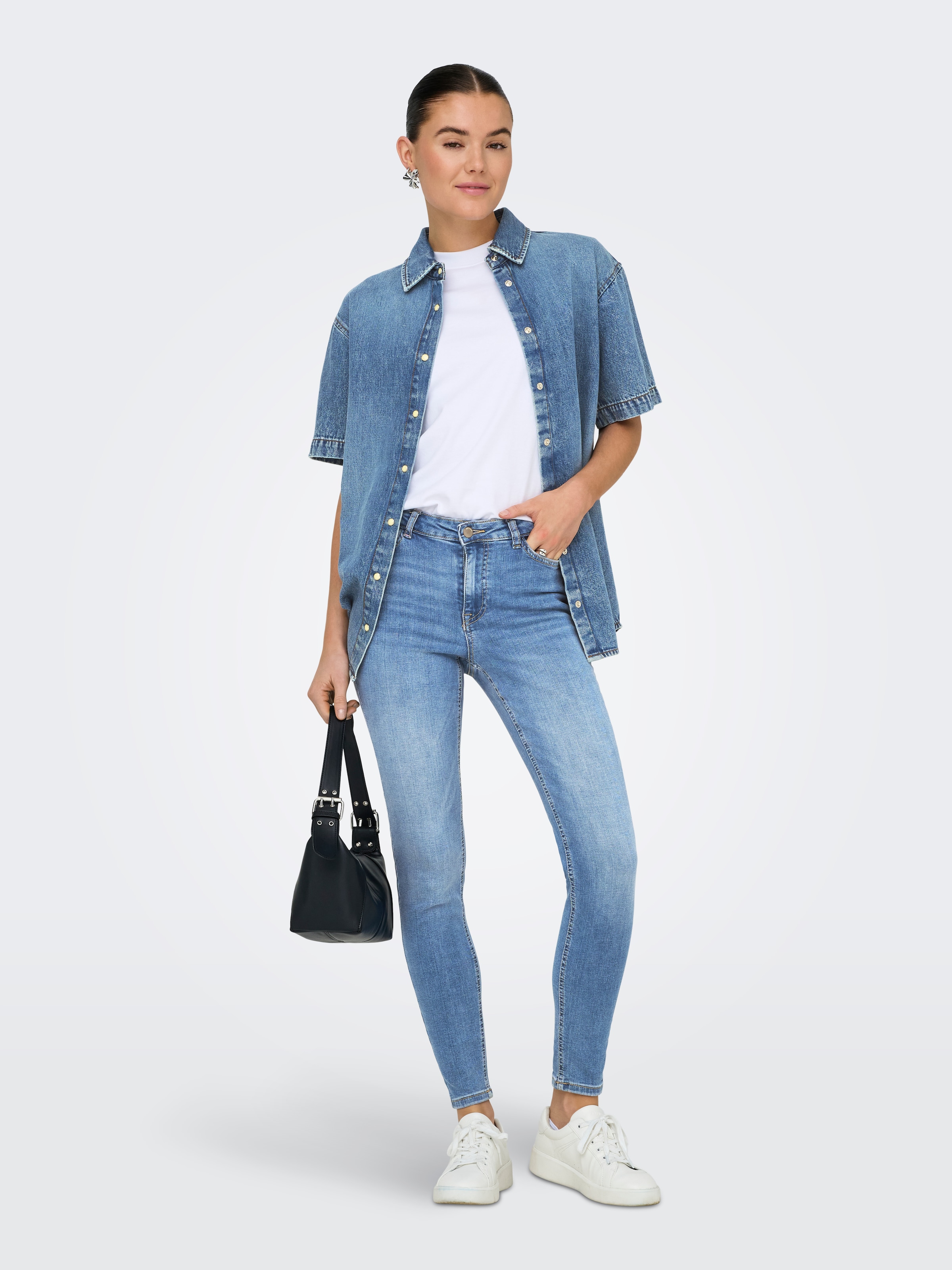 JDY Skinny-fit-Jeans »JDYFINA MW SKINNY ANK JNS MB NOOS DNM«