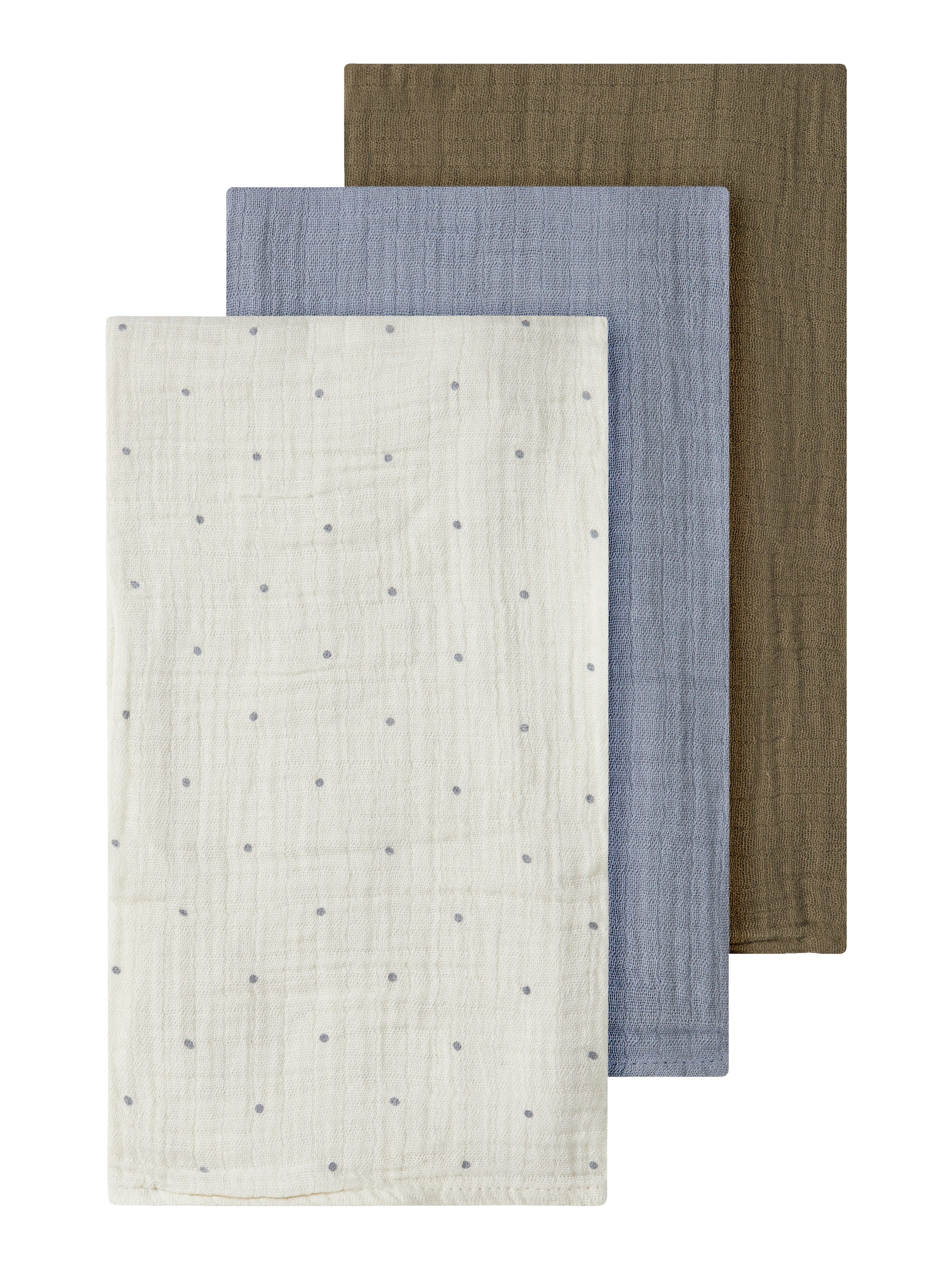 Lil Atelier Multifunktionstuch "NBNISLEYS 3PACK NAPPIES LIL NOOS" 3 Stk. aus Baumwolle, bequeme Passform, mit Blumenmuster und Uni-Look