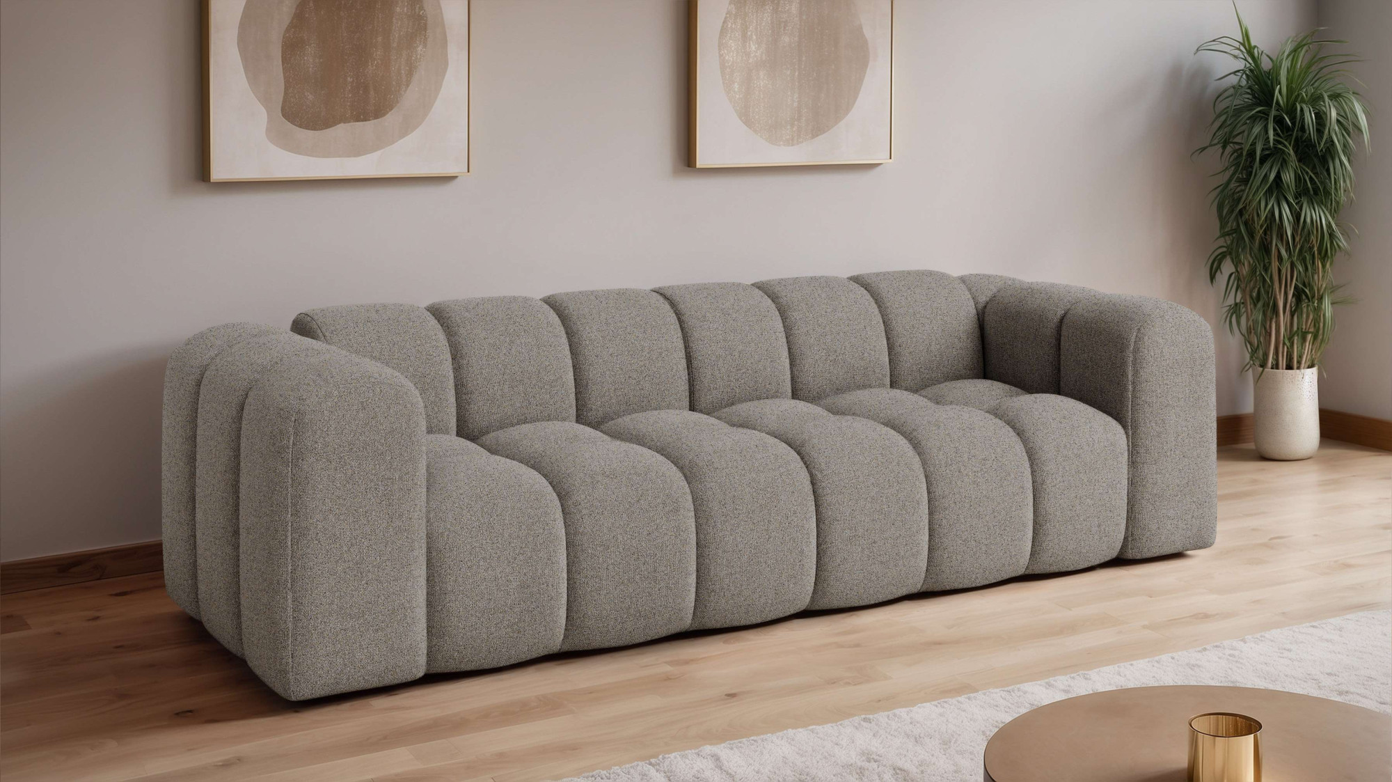 OTTO home Big-Sofa "KALLIE Design-Sofa mit Steppung, Bubble-Optik, Breite 248 cm" moderne Steppung, hoher Sitzkomfort und modernes Design