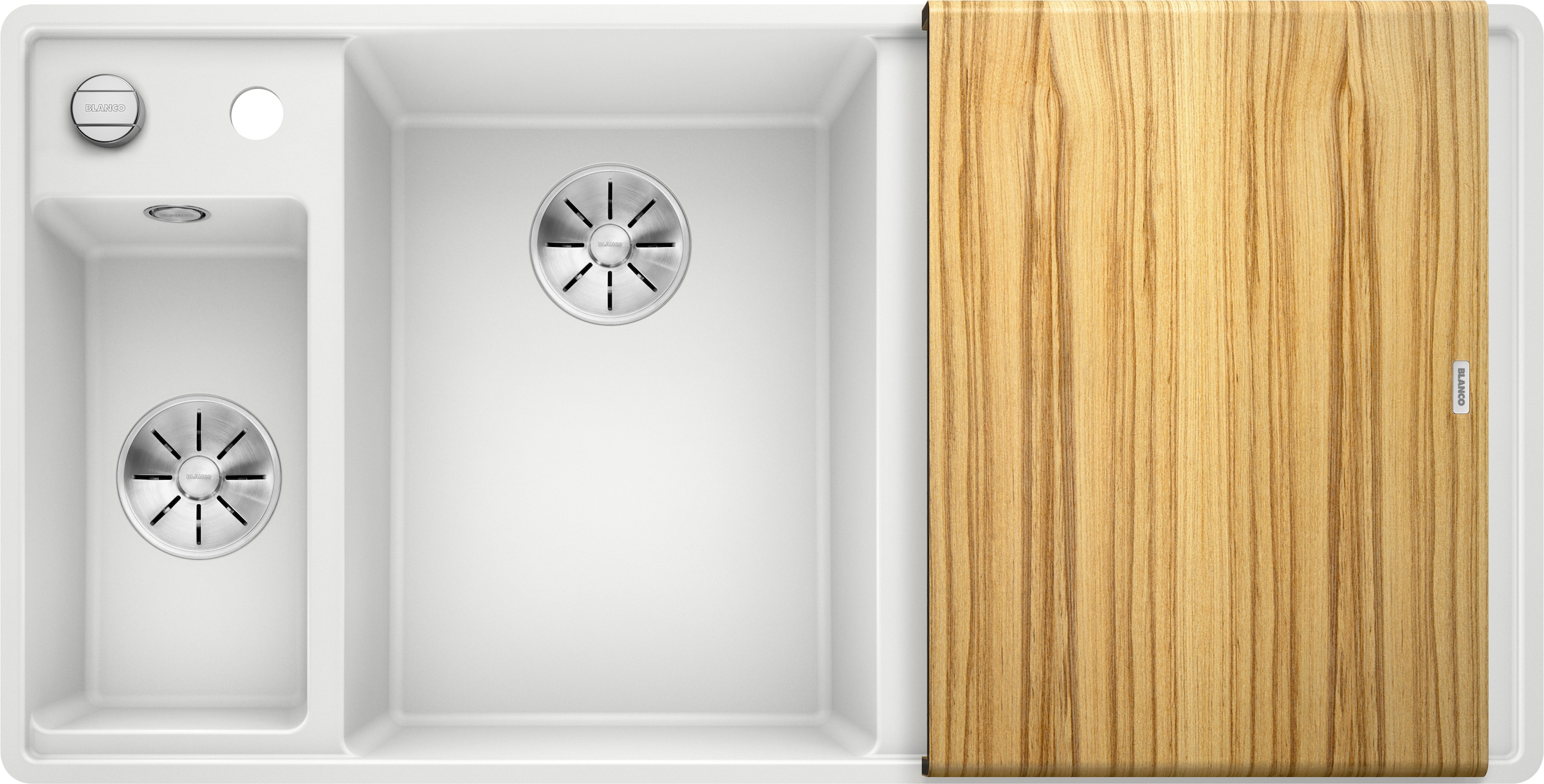 Blanco Granitspüle »AXIA III 6 S-F« 1 Stk. tlg. inklusive Esche-Compound-Brückenschneidebrett und Multifunktionsschale