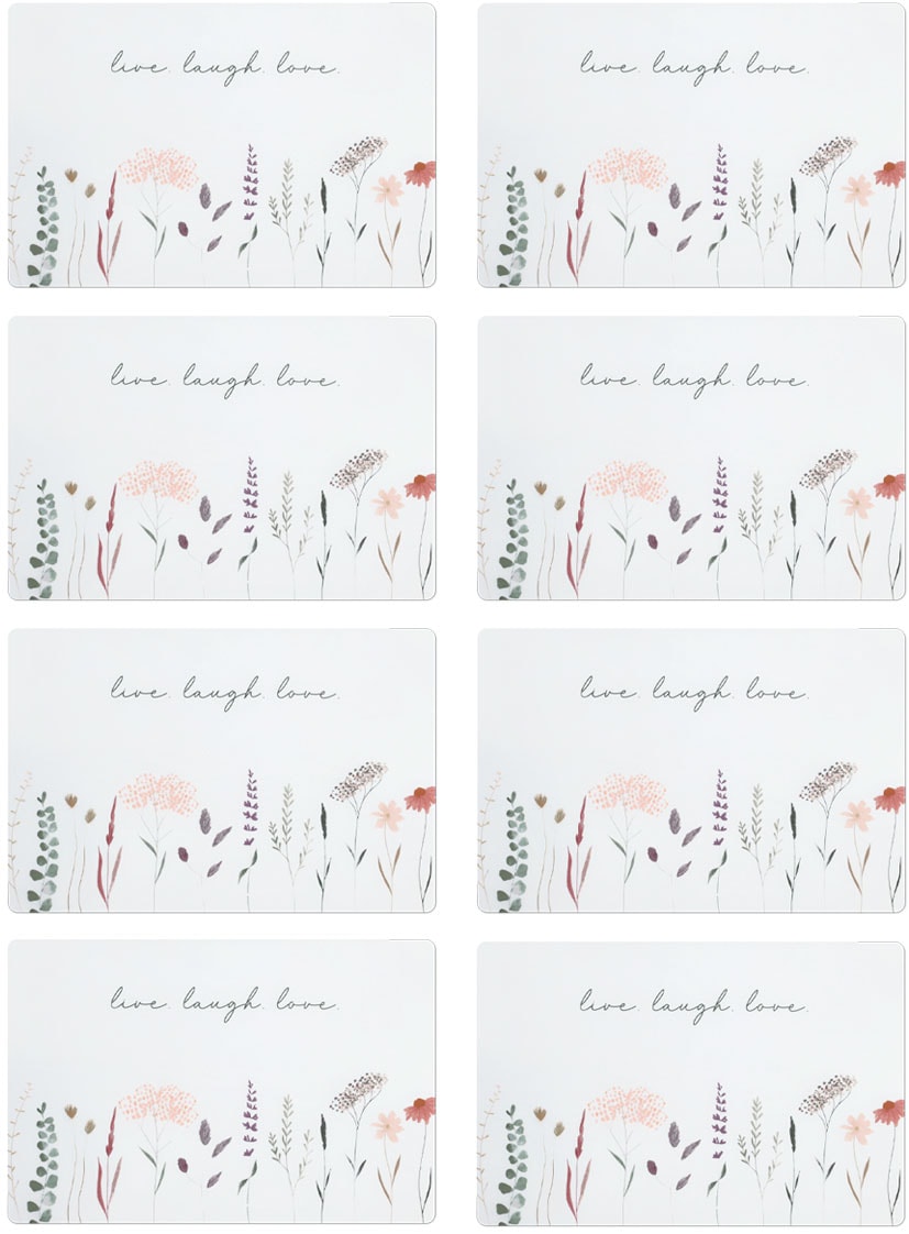 Zeller Present Platzset ""Flowers"" Florales Motiv, 8er Set, Kunststoff günstig online kaufen