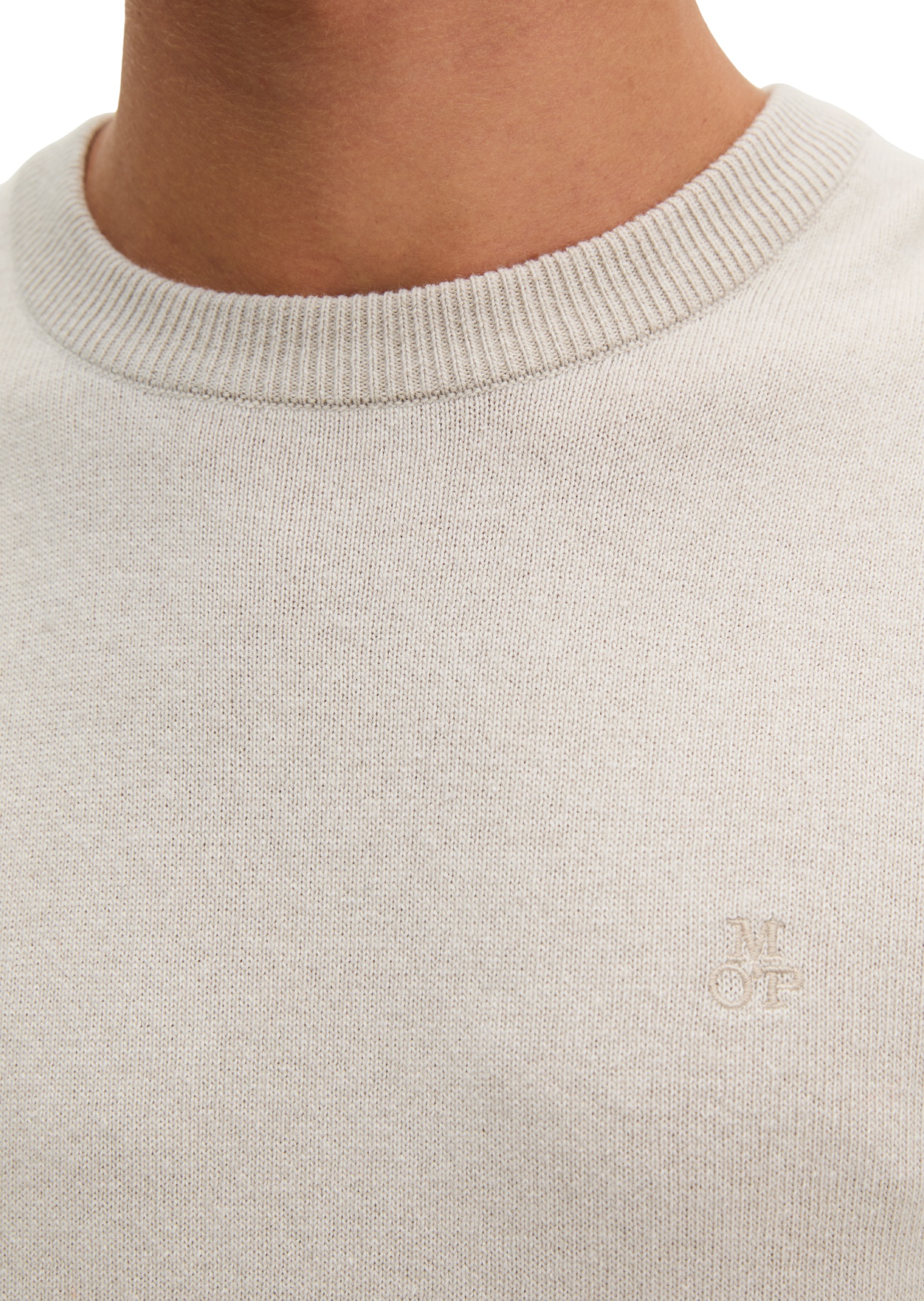 Marc O'Polo Langarm-Poloshirt regular aus softem Bio-Bauwoll-Schurwoll-Mix