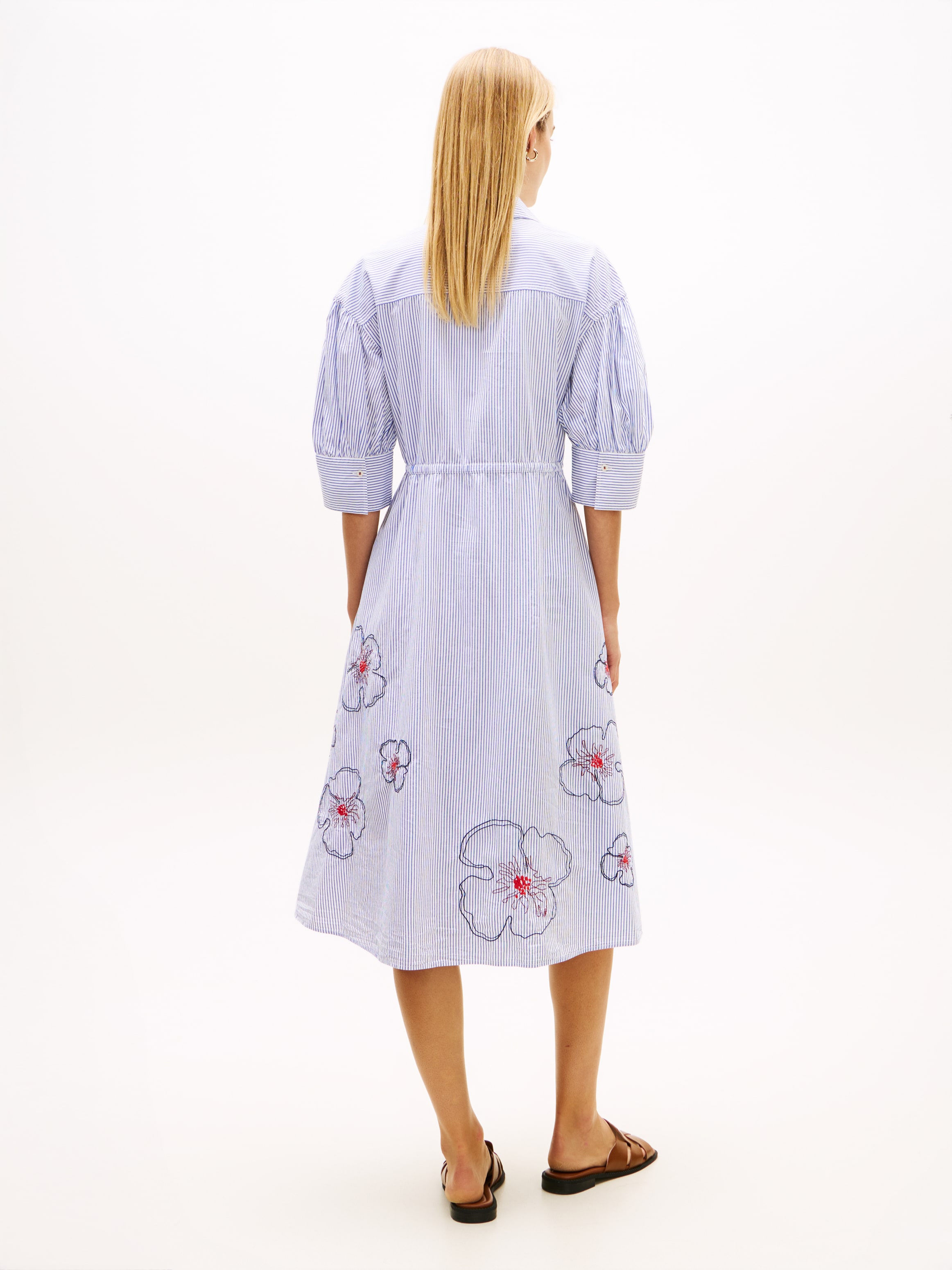 Tommy Hilfiger Hemdblusenkleid »EMBROIDERED POPLIN SHIRT DRESS« mit Spaghetti-Trägern zum Binden