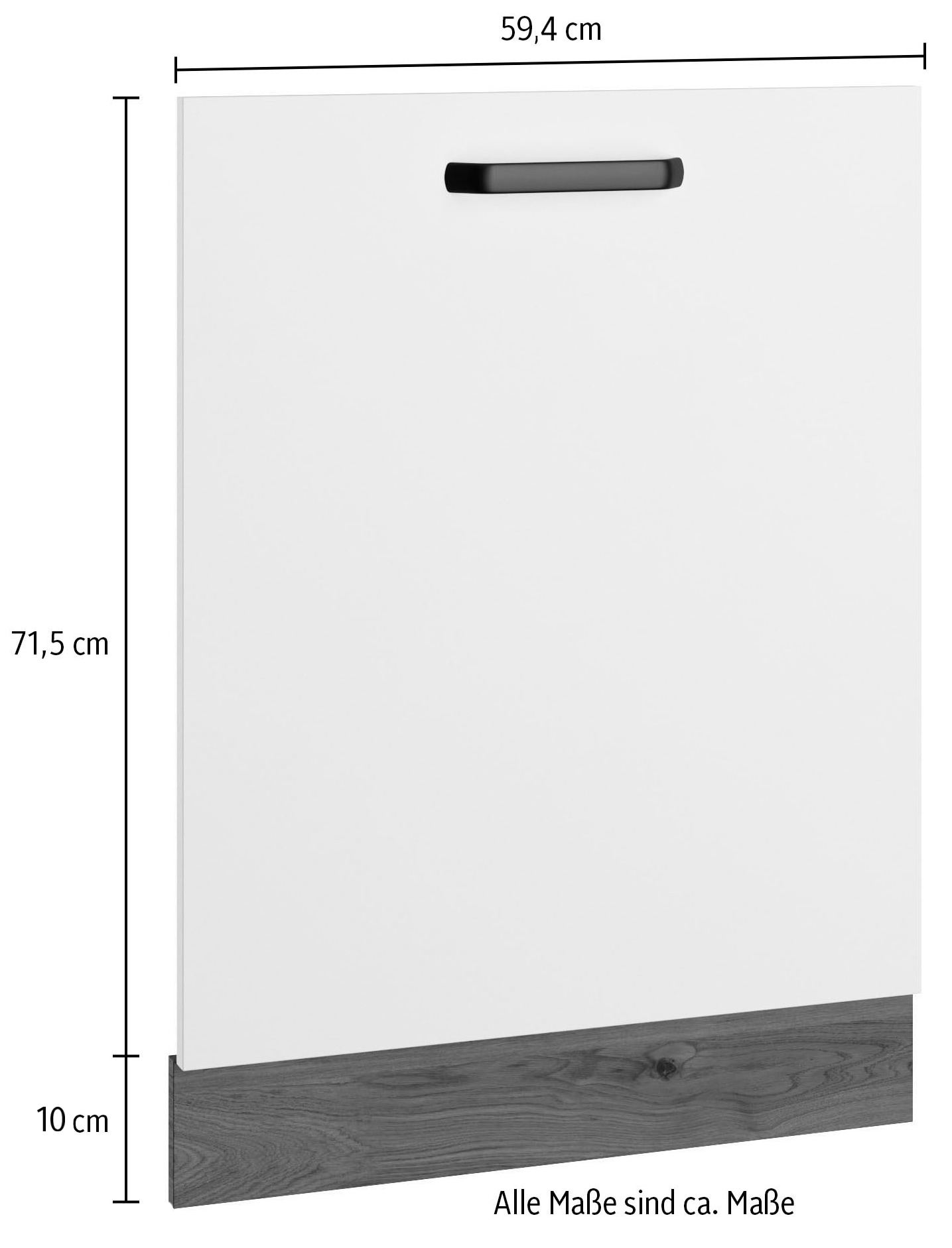 wiho Küchen Frontblende »Elba, für vollintegrierte Einbaugeschirrspüler«, Maße (B/H): 59,4/71,5 cm