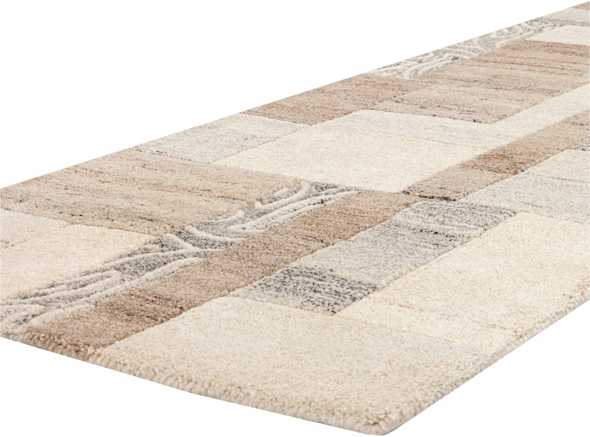   Läufer »Lola, Wolle, handgearbeitet, Patchwork Design« rechteckig 12 mm Höhe Teppich-Läufer, handgetuftet, Flur, Brücke