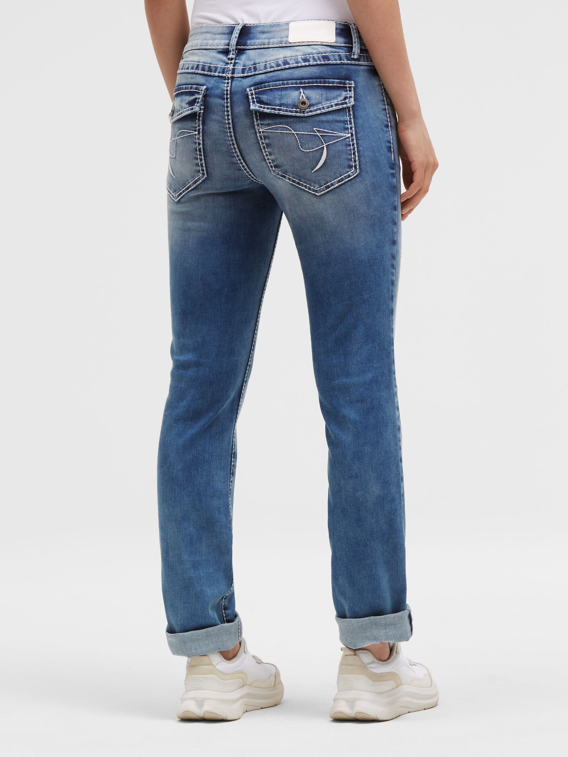 SOCCX Regular-fit-Jeans mit breiten Nähten