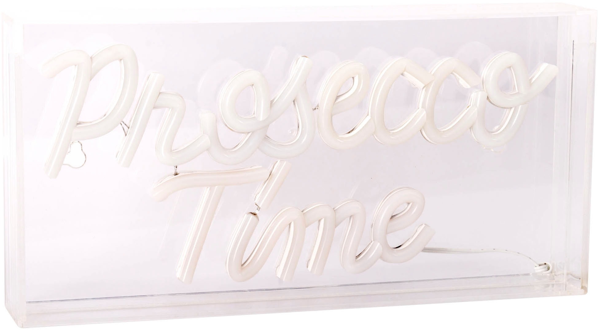 näve LED Dekolicht »PROSECCO TIME«, 1 flammig, Leuchtmittel LED-Modul | LED fest integriert, Schriftzug beleuchtet blau rot, Tisch- Wandfunktion, transparent, USB