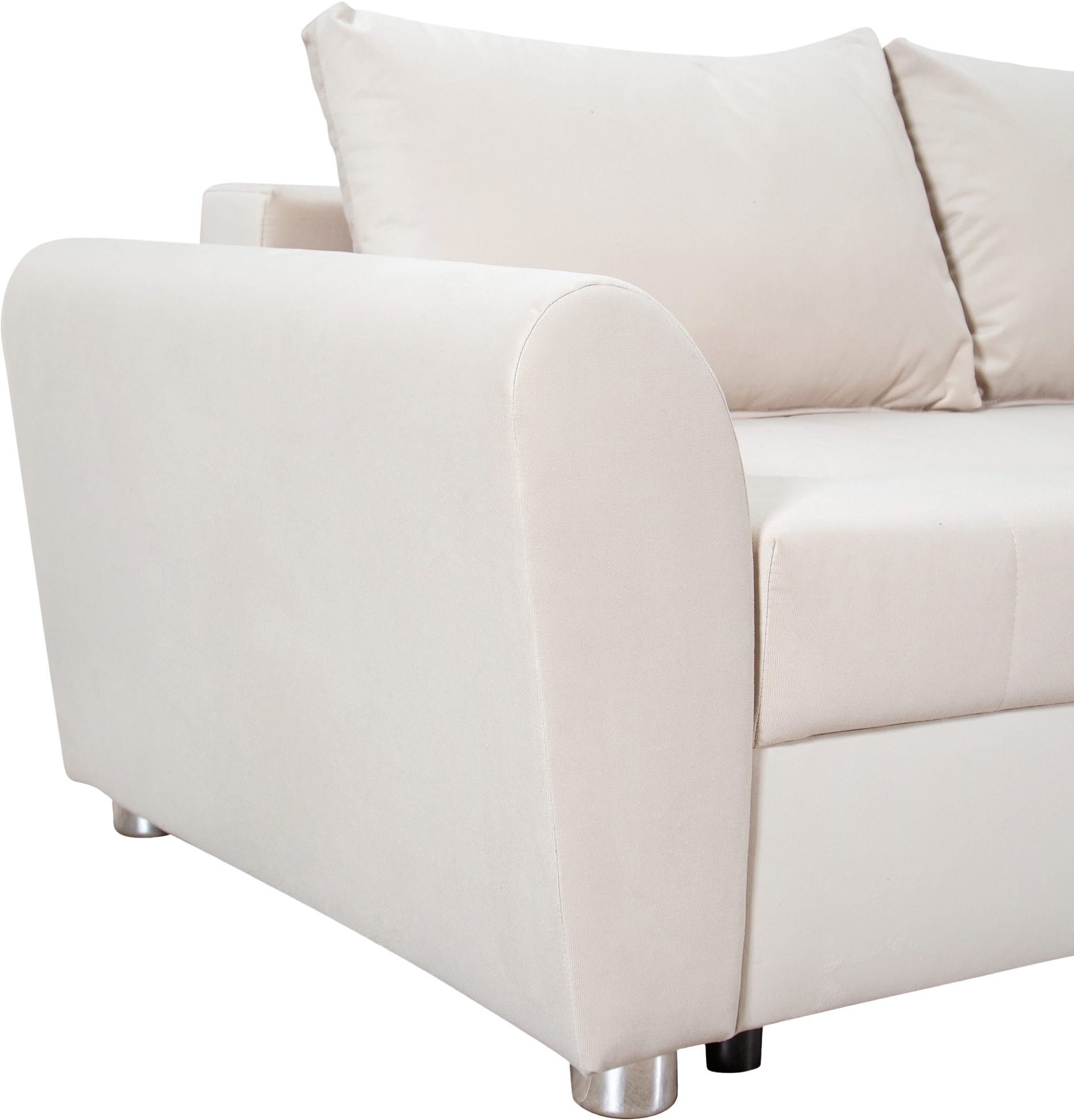 COLLECTION AB Ecksofa »JANA«, Ecksofa,Bettfunktion,Bettkasten,Bonnelfederkern,Rückenkissen