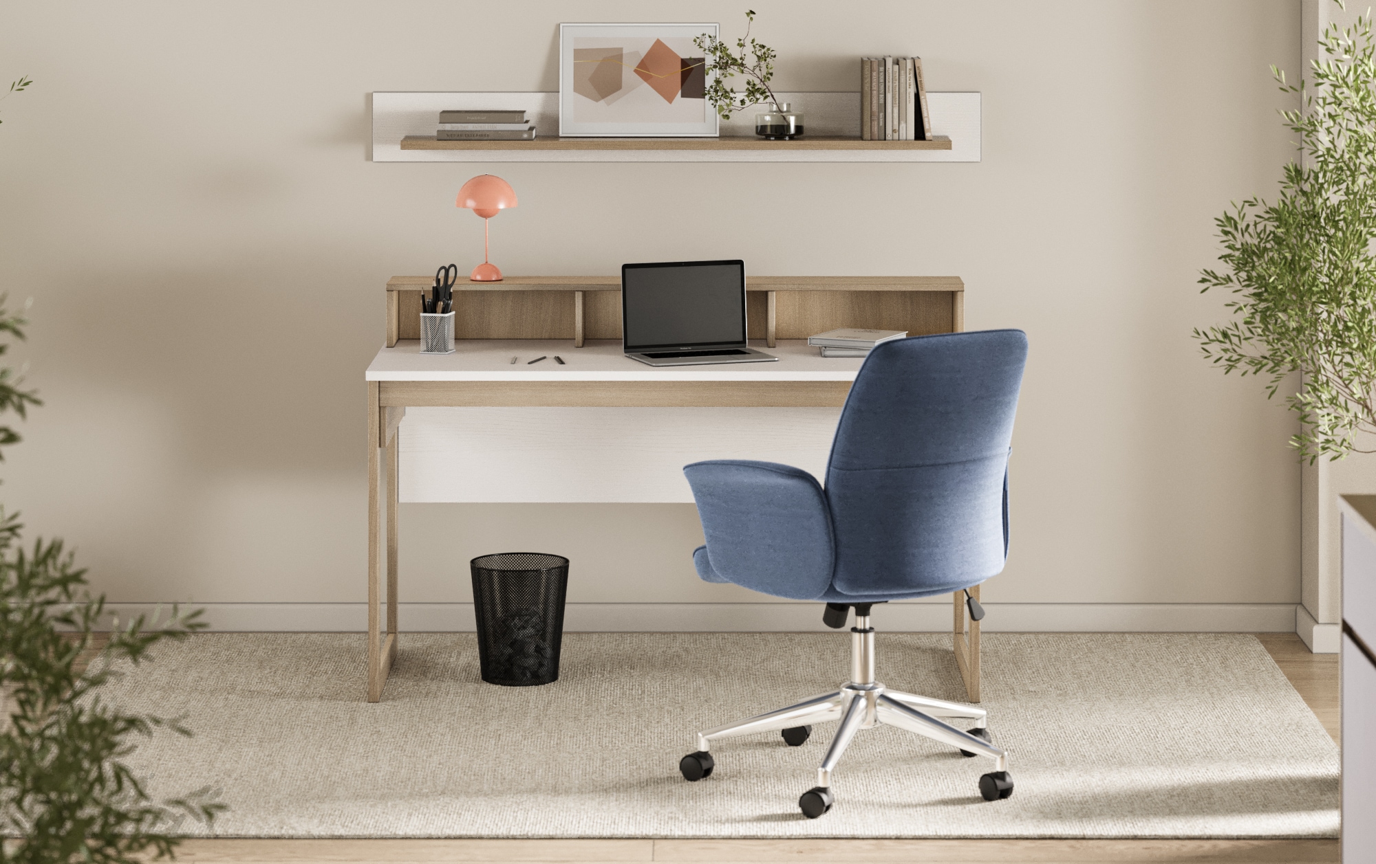 Home affaire Büromöbel-Set »Stranda im Scandi-Style, Home Office, Büro in zwei Farben verfügbar«, (2 tlg.), enthält Schreibtisch und Wandboard