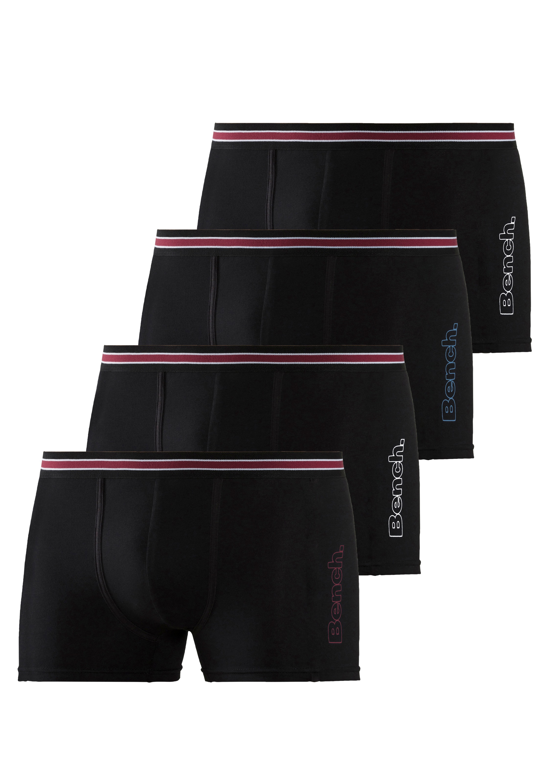 Bench. Boxer »Boxershorts für Herren«, (Packung, 4 St.), Unterhosen mit seitlichem Logo Druck