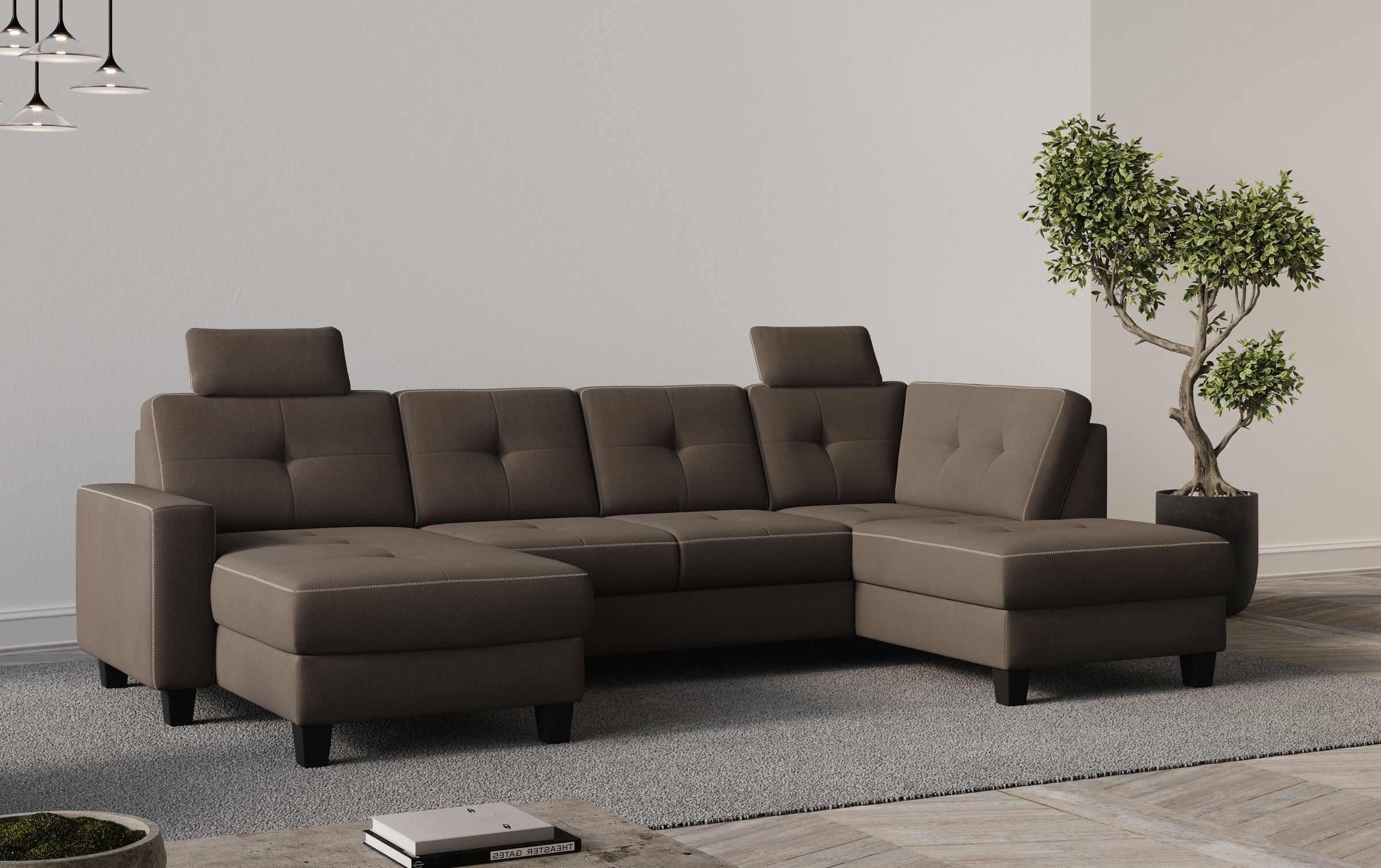 Places of Style Wohnlandschaft "Varese", Kreuznaht in beige günstig online kaufen
