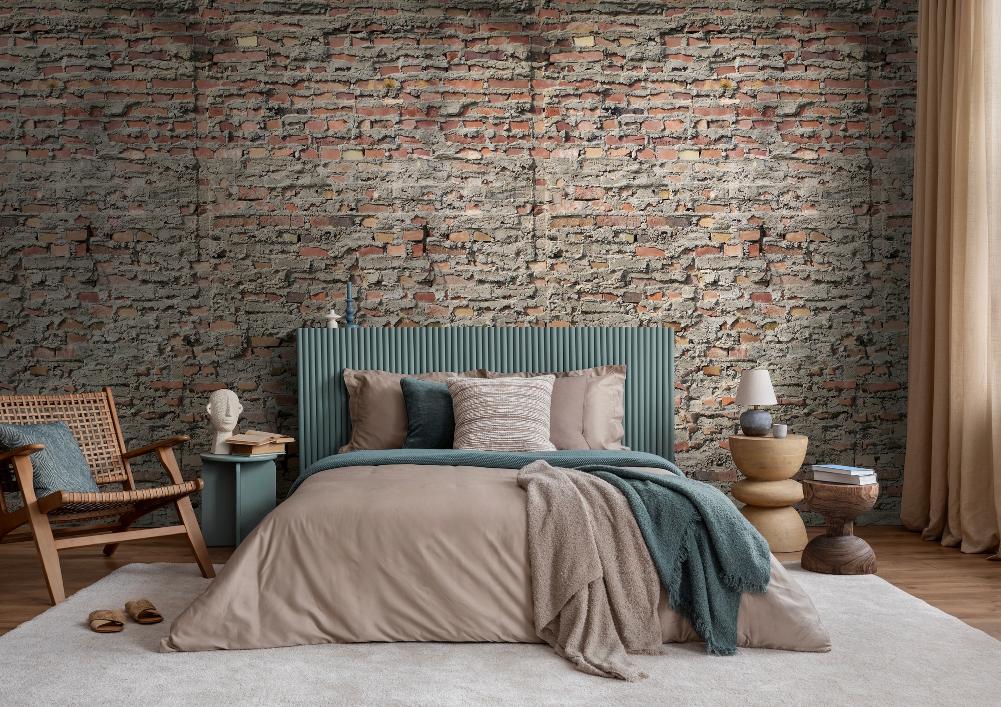 living walls Vliestapete »Vibes & Styles Urbanico – Industrial Brick Fototapete« 3D-Optik leicht strukturiert Backsteinoptik mit markanter Struktur und urbanem Loft-Charakter