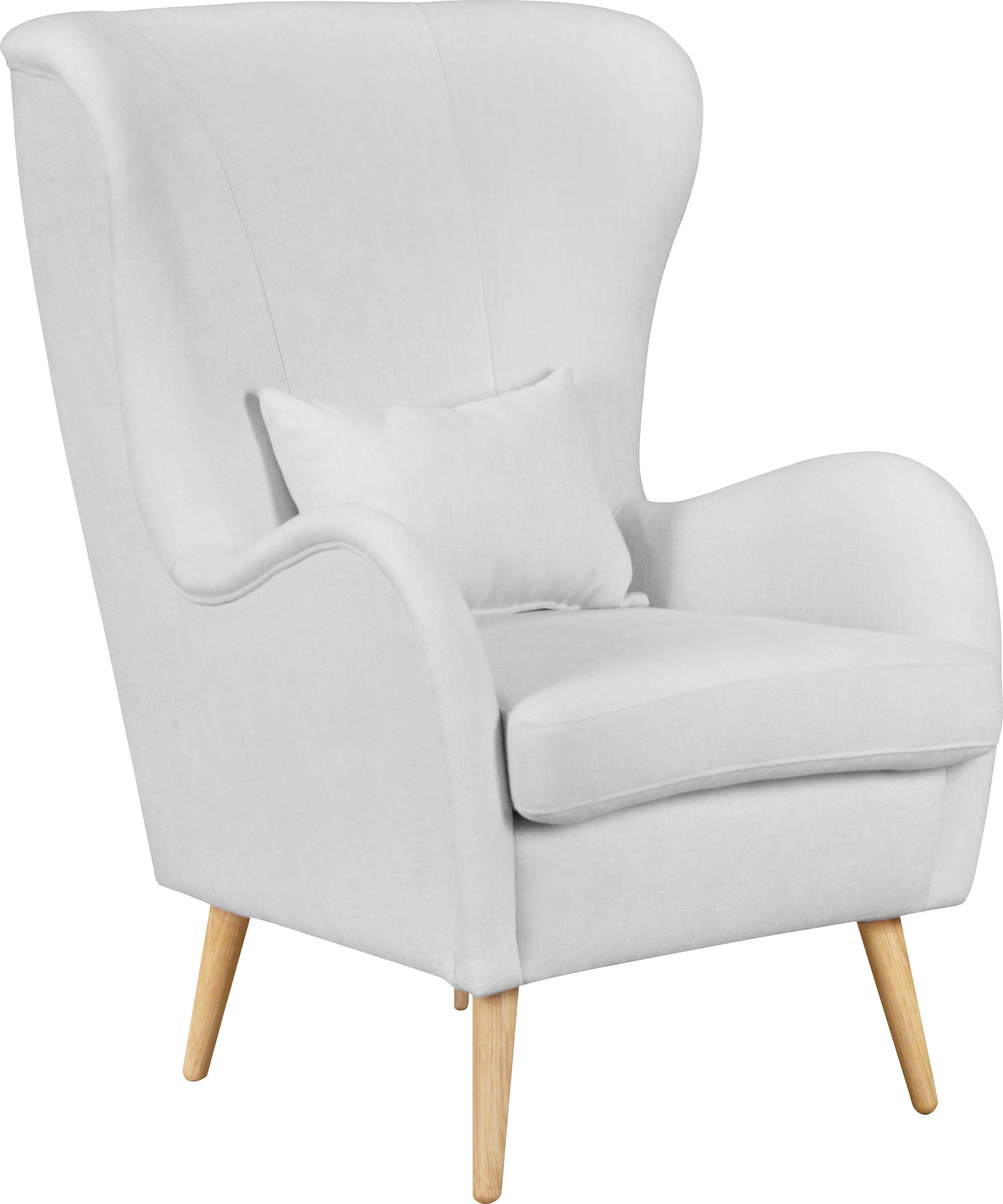 OTTO home Sessel "Salla auch in Fellimitat und Feincord, viele Bezugsarten, Ohrensessel" wahlweise mit oder ohne Hocker; großer Sessel: Maße B/T/H: 78/94/118cm