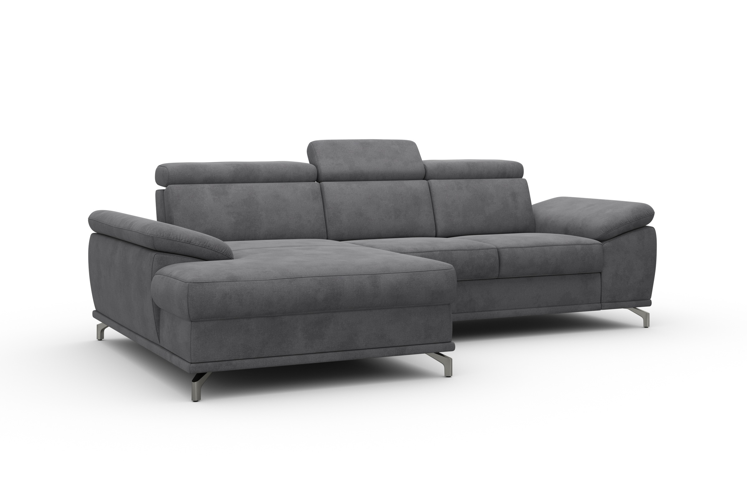 sit&more Ecksofa »Cabrio L-Form, mit Sitztiefenverstellung, Arm- und Kopfteilverstellung«, 2 Nierenkissen, Federkern, optional Bettfunktion und Stauraum
