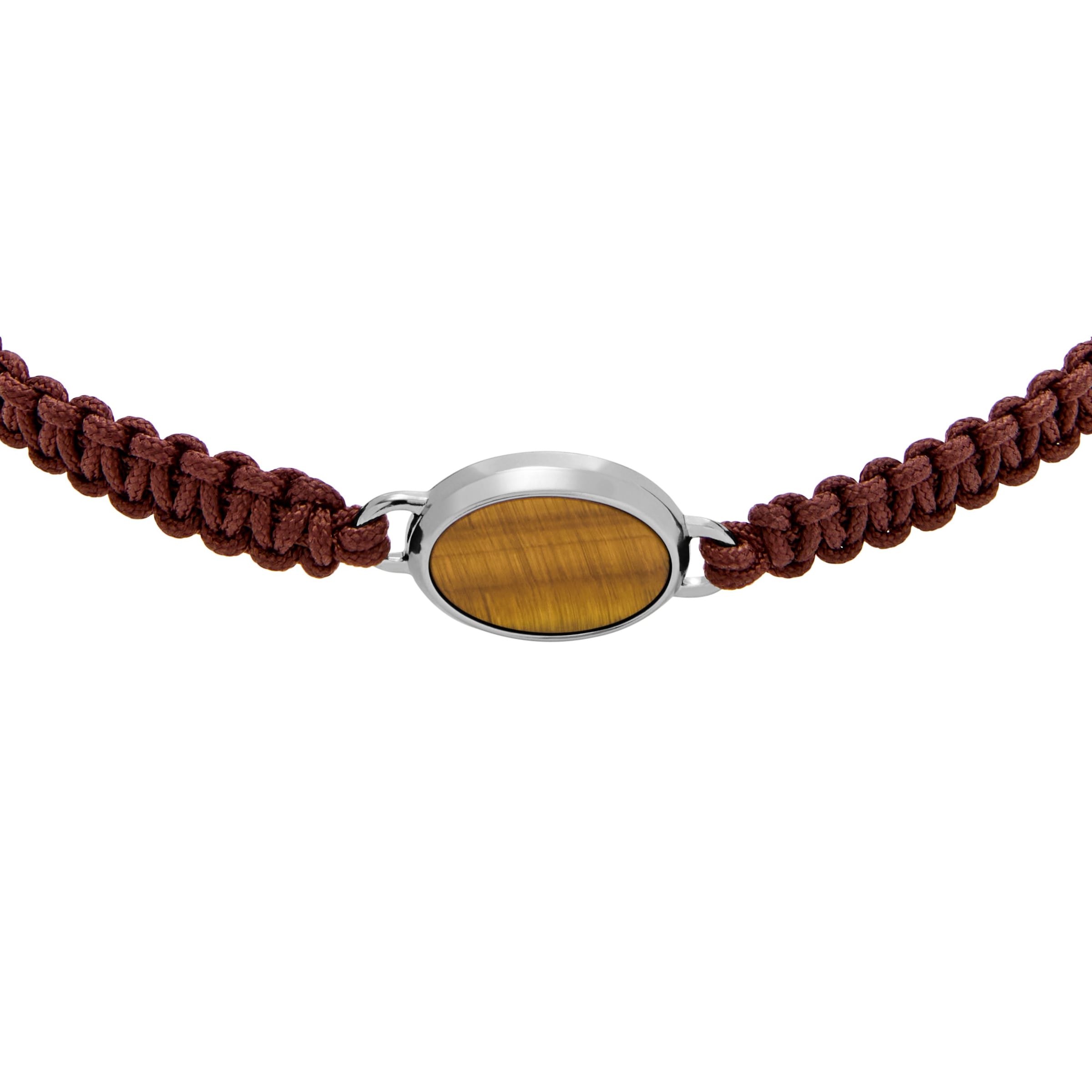 Fossil Armband »Schmuck Geschenk Edelstahl Nylon JEWELRY Makramee, JF04853040«, mit Tigerauge
