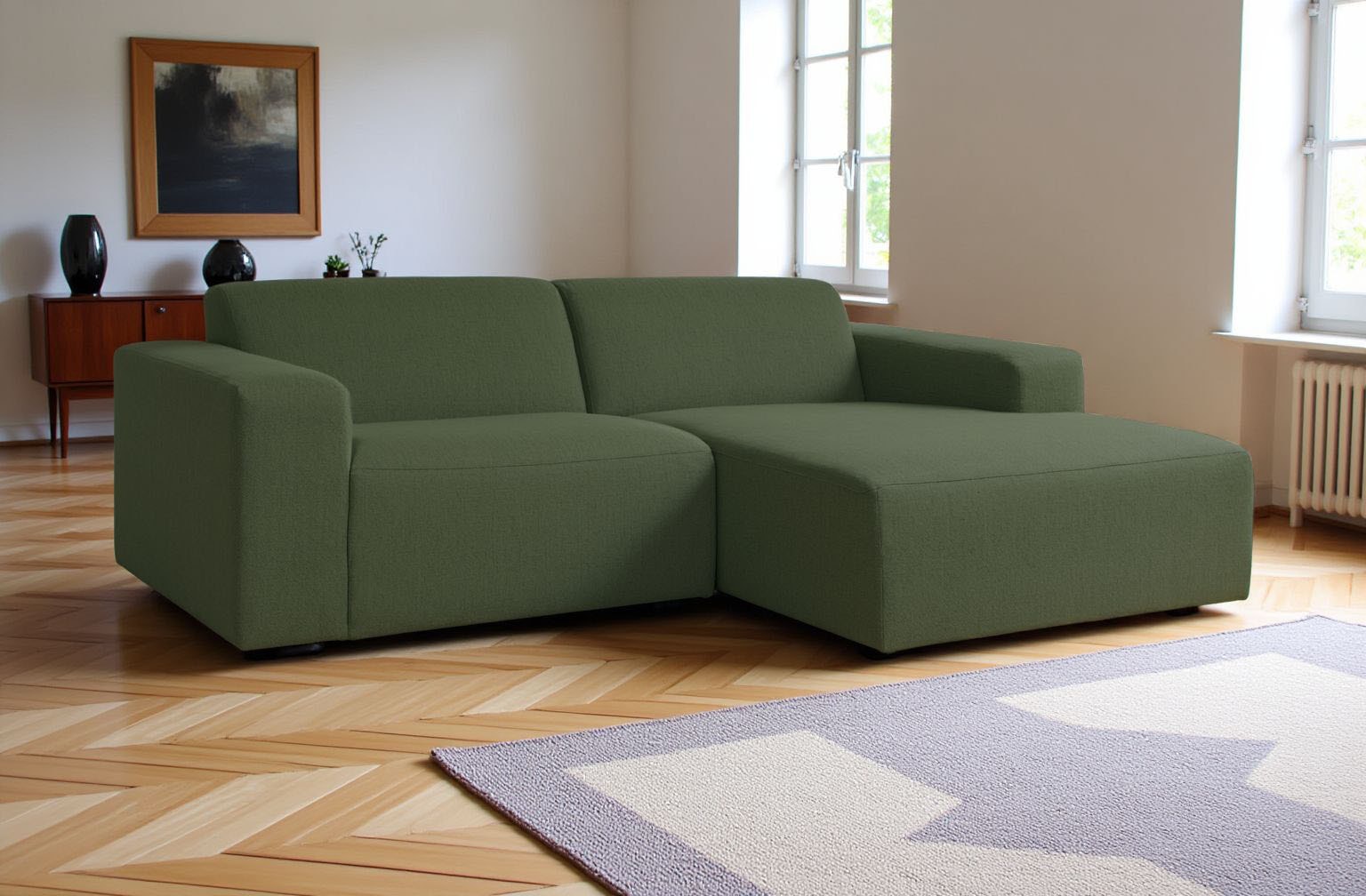 INOSIGN Ecksofa »Koa,228cm, L-Form, Modulsofa, Webstoff, Cord«, Designsofa, weicher Lounge-Sitzkomfort, Welleunterfederung, bodentief