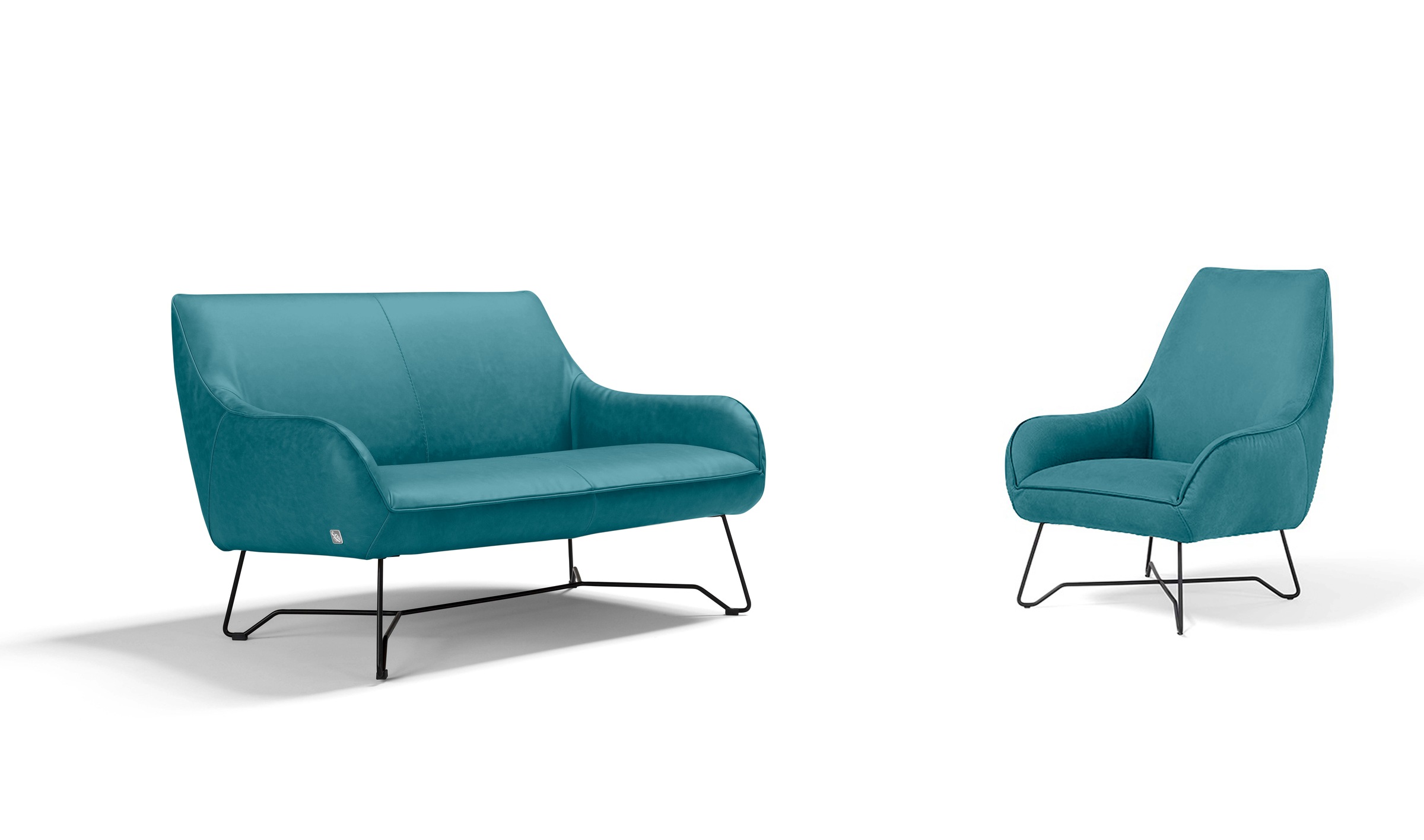 Egoitaliano Polstergarnitur »Namy, Designobjekt mit hohem Sitzkomfort und toller Detailverarbeitung«, Set aus 2-Sitzer und Sessel, edles Metallgestell