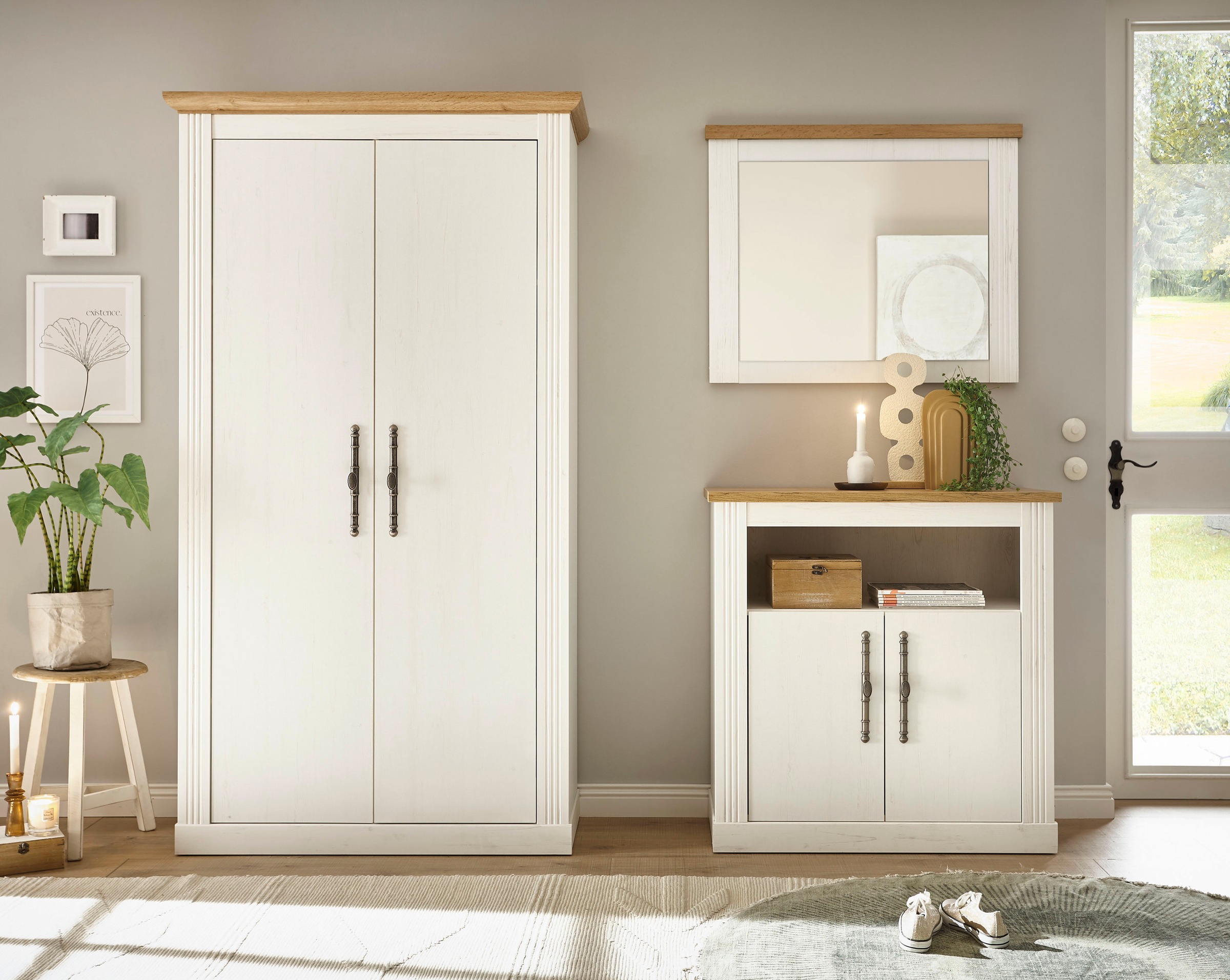 Home affaire Garderoben-Set "WESTMINSTER TOPSELLER" Kommode, Spiegel, Garde günstig online kaufen