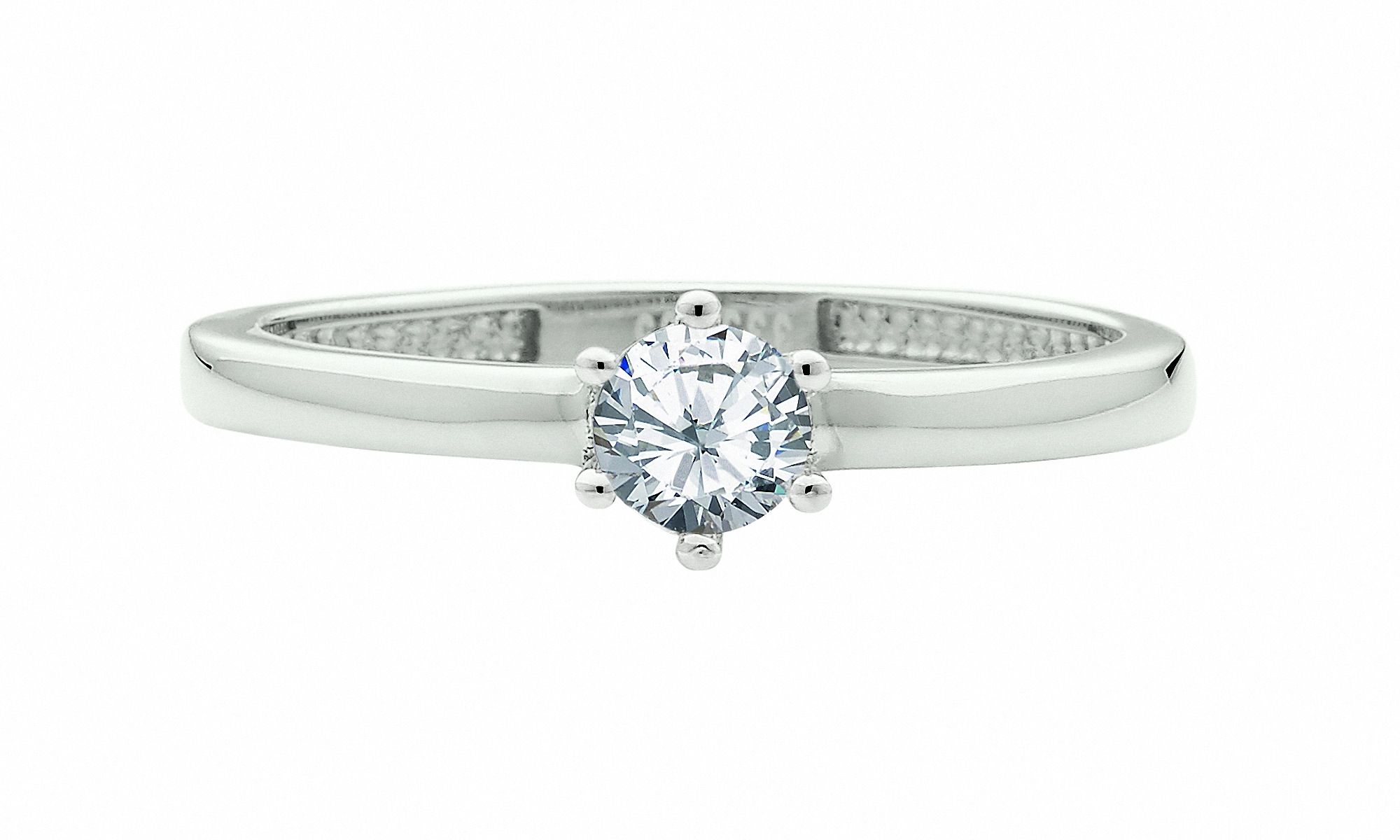 ADELIA ́S Damen Solitärring "Solitärring 333 Weißgold ( 8K ) mit Zirkonia", 50, Goldsilber, Gold, Fingerringe, Goldring Diamant