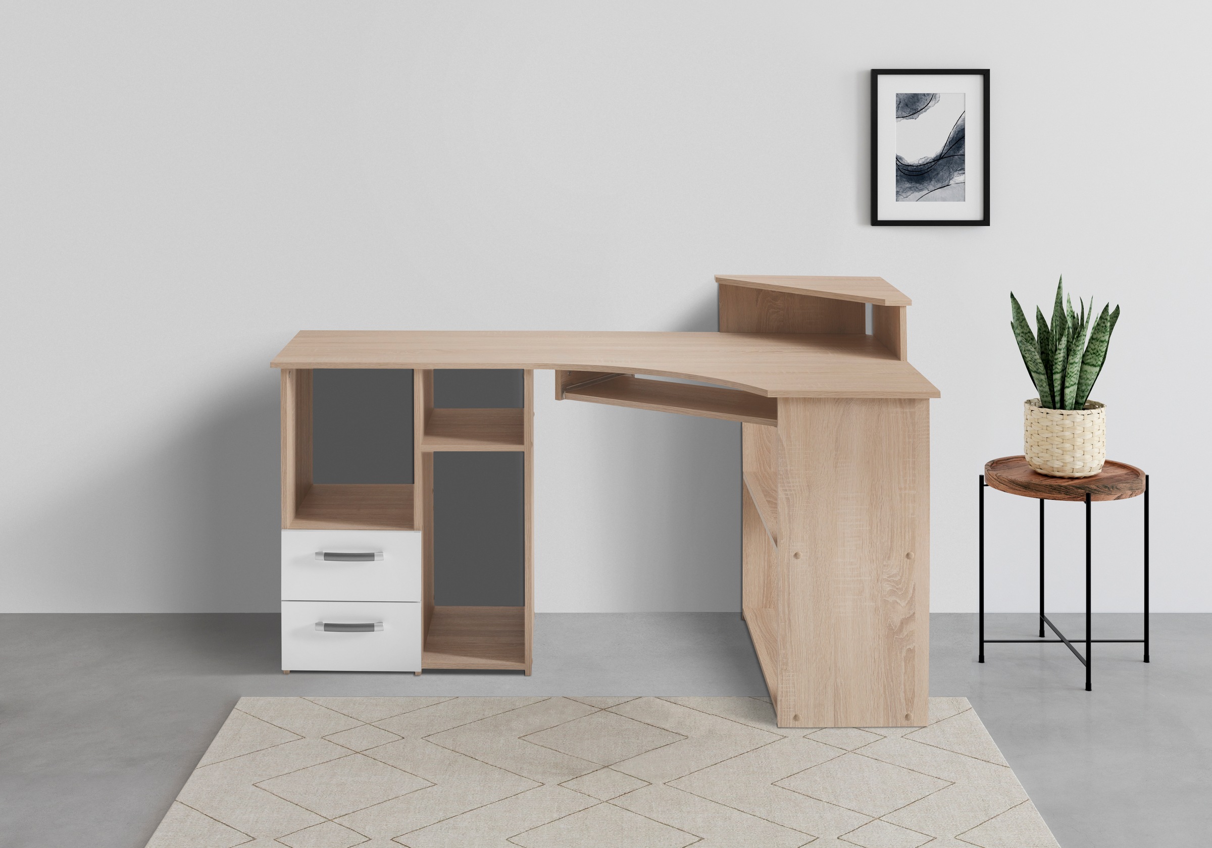 VOGL Möbelfabrik Schreibtisch "Sam" Eckschreibtisch, Tastaturauszug, Monito günstig online kaufen