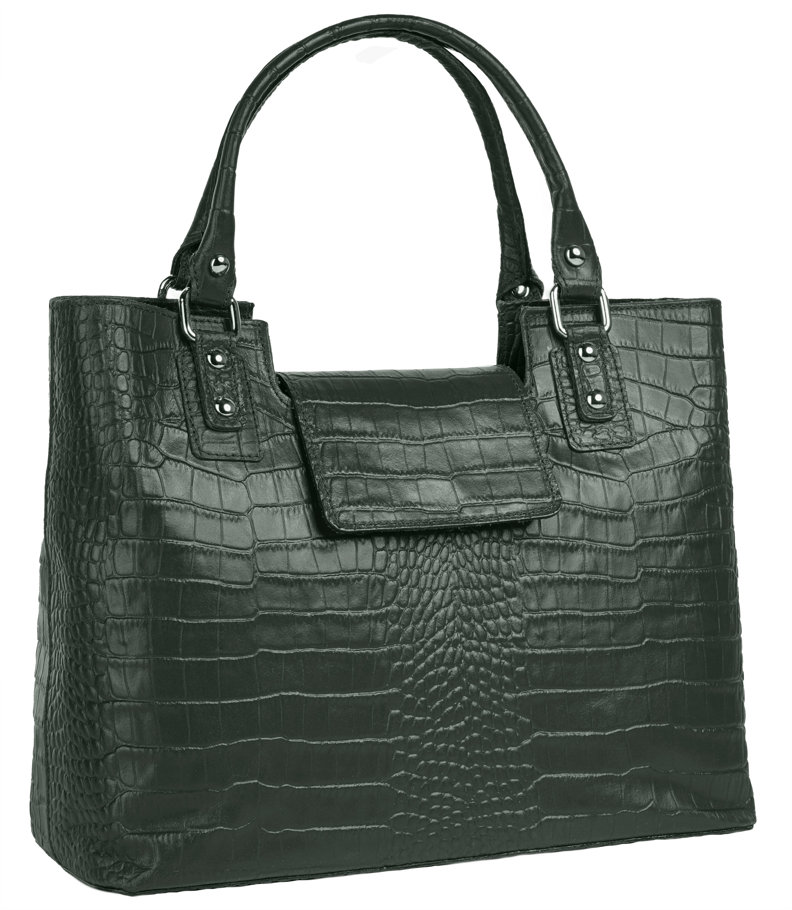 Thumbnail - Cluty Henkeltasche, echt Leder, Made in Italy