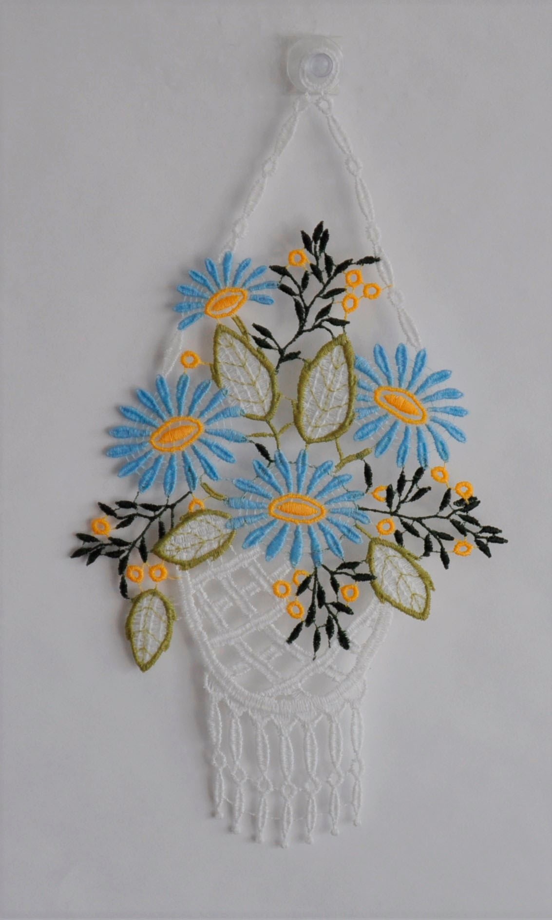 Stickereien Plauen Fensterbild "Blumenampel" günstig online kaufen