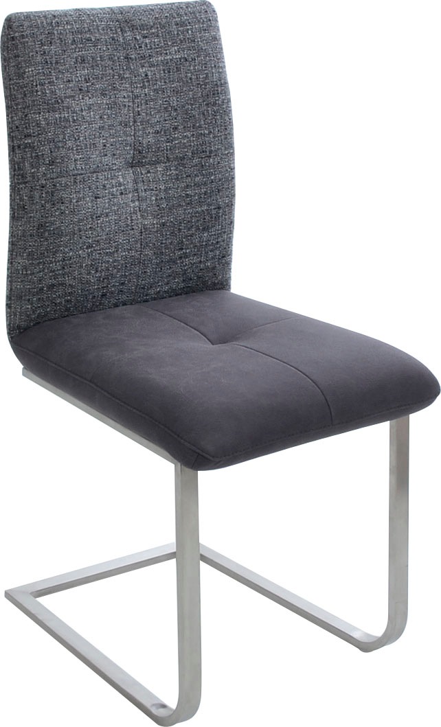 K+W Komfort & Wohnen Freischwinger »Giacomo II«, (Set), 2 St., Microfaser 785, mit Metallgriff am Rücken, Sitz und Rücken gesteppt in Materialmix